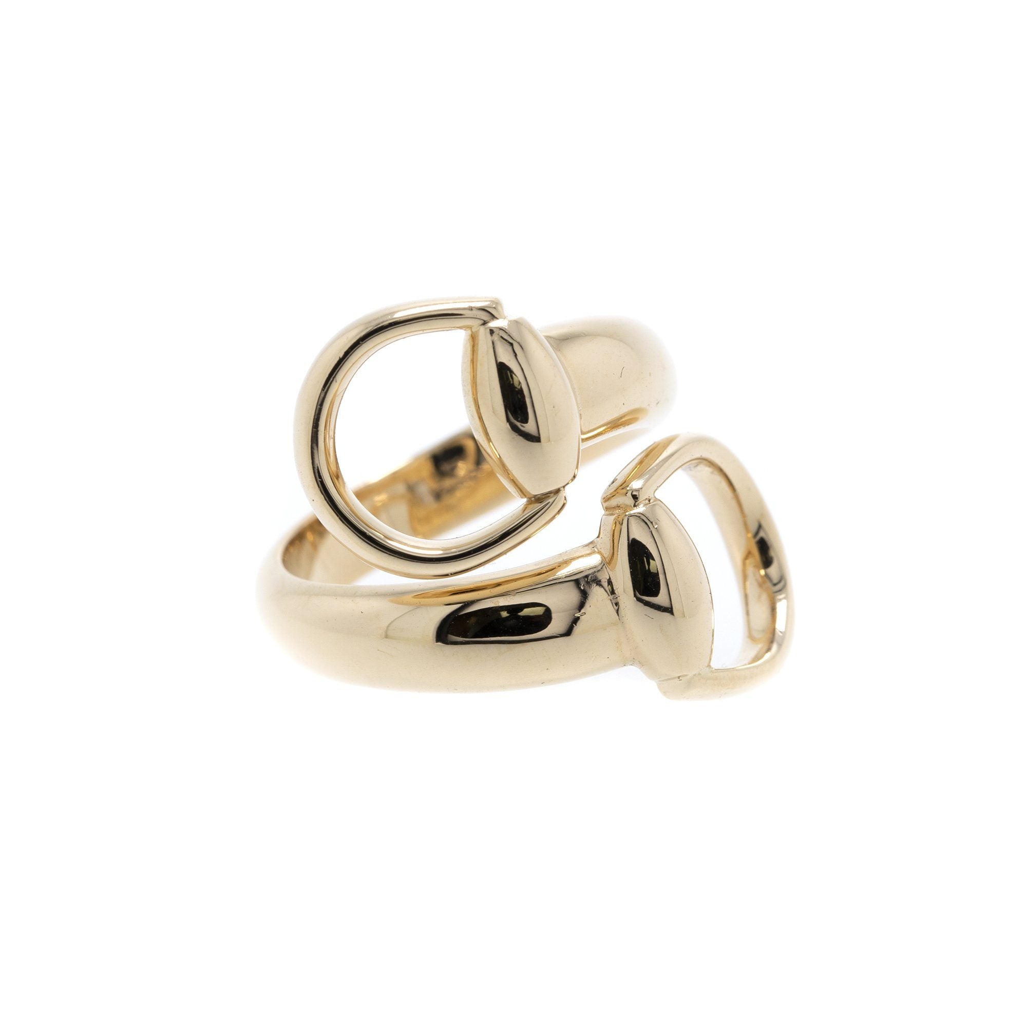 Gucci 18k Gold Horsebit Cocktail Ring