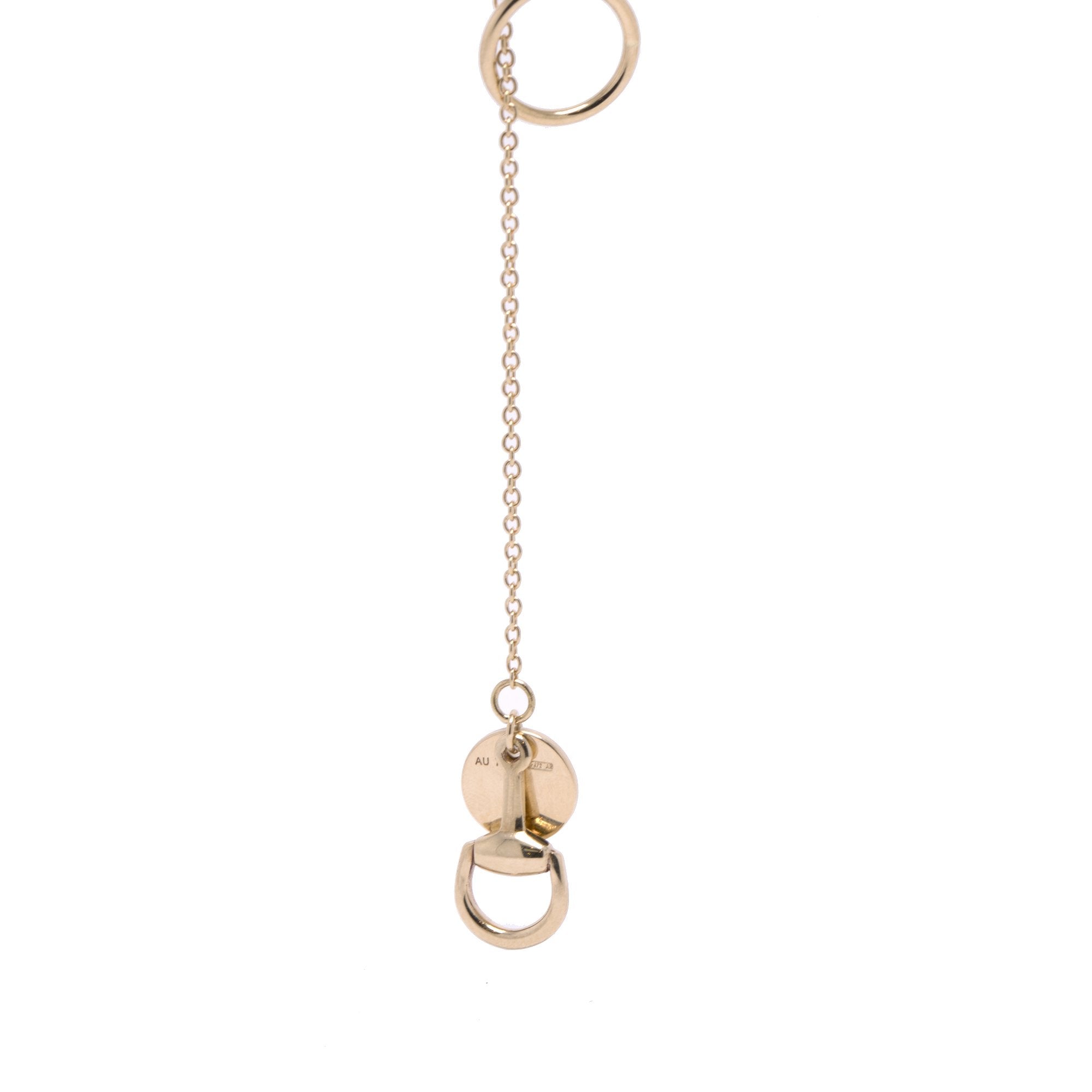 Gucci 18k Gold Mini Horsebit Lariat Necklace w/ Box
