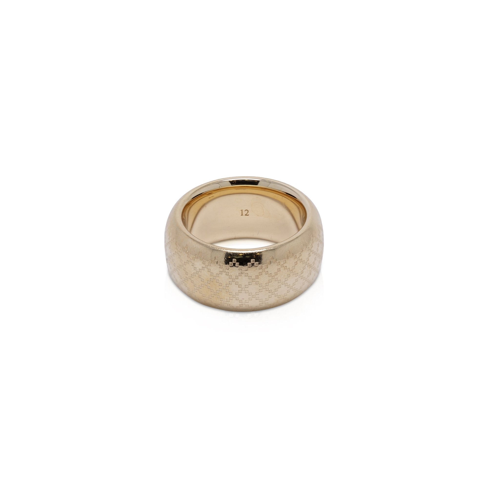 Gucci 18k Gold Wide Diamantissima Band Ring