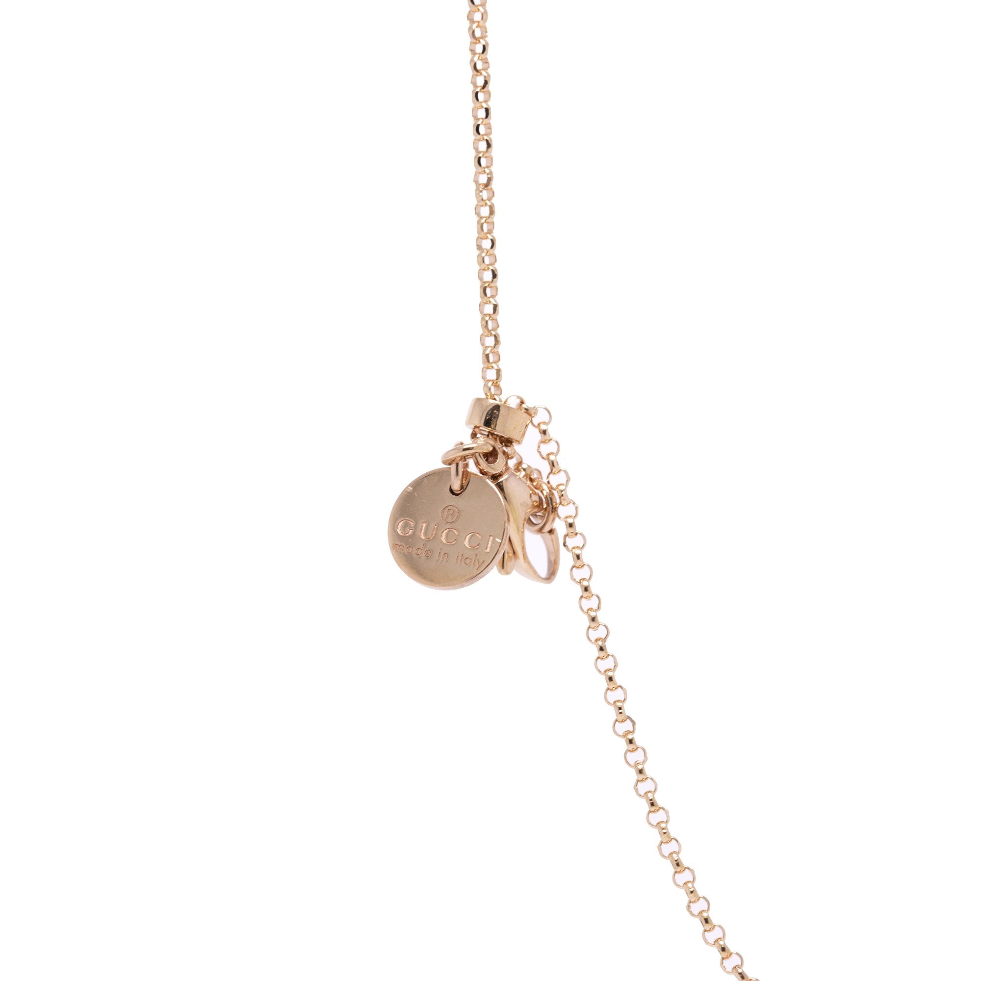 Gucci 18k Rose Gold Diamantissima Oval Pendant Necklace w/ Box