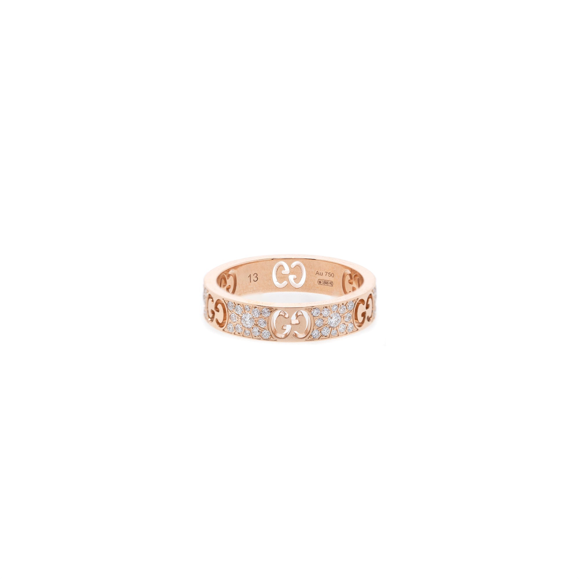 Gucci 18k Rose Gold & Pave Diamond Icon Stardust Ring