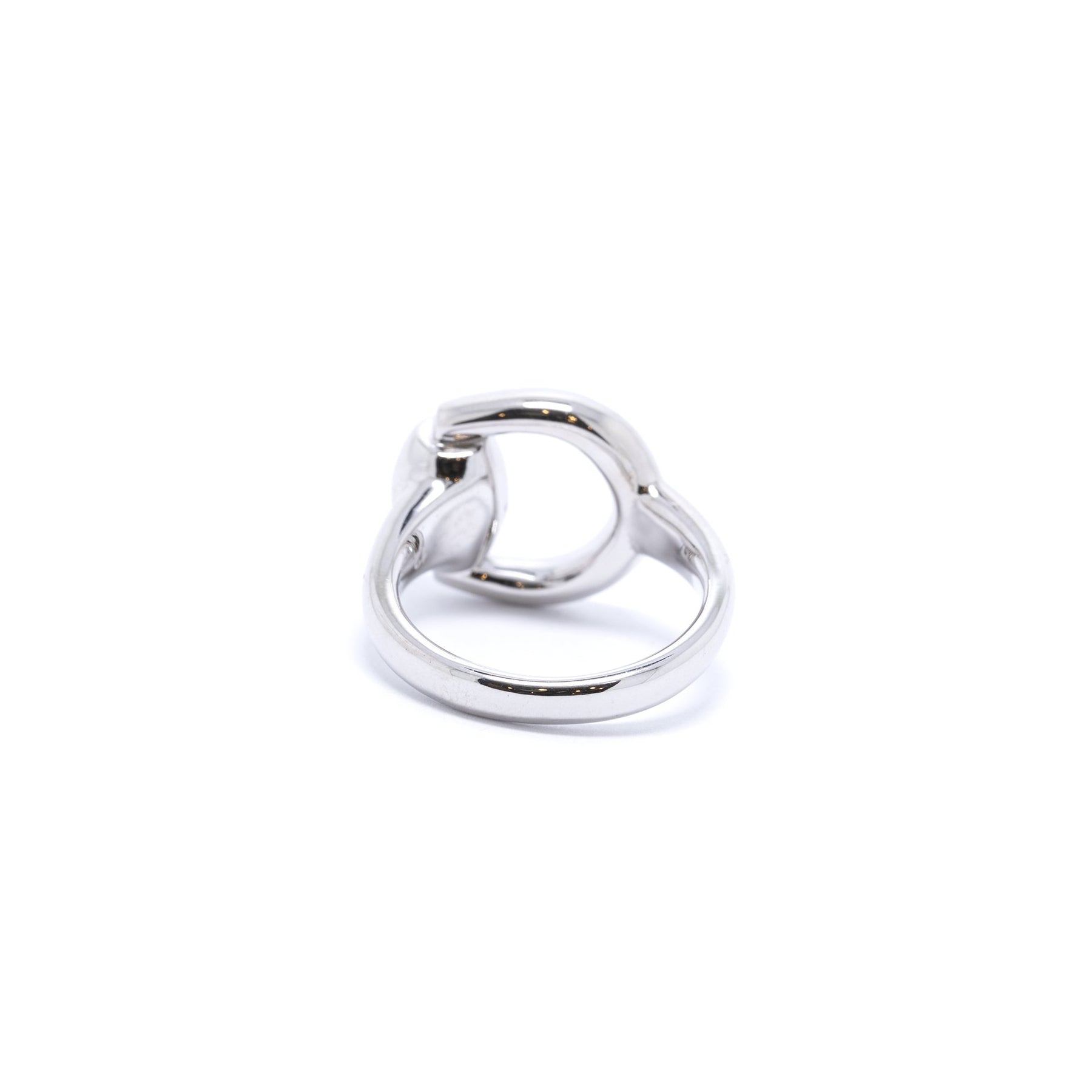 Gucci 18k White Gold Horsebit Ring