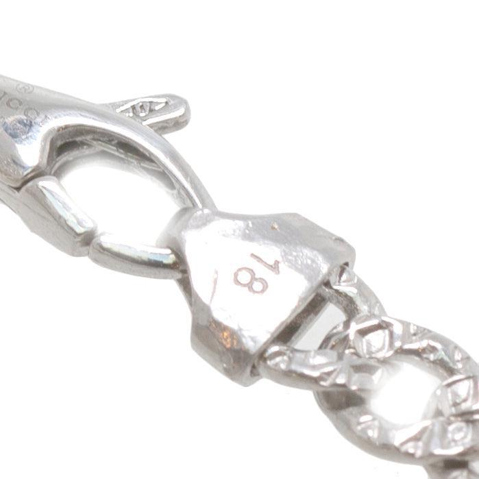 Gucci 18k White Gold Lion Head Bracelet with Aquamarine & Diamonds