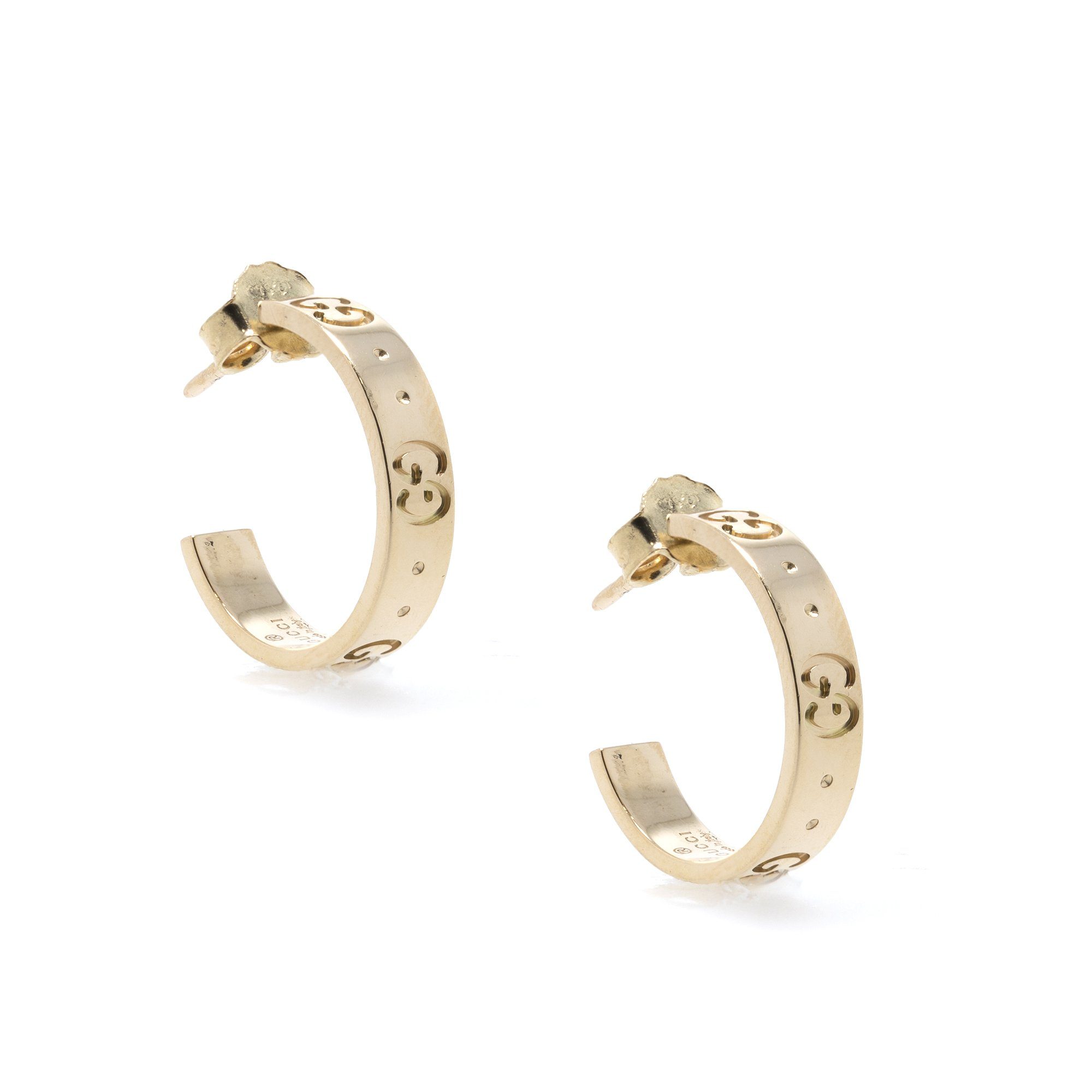 Gucci 18k Yellow Gold Icon Hoop Earrings