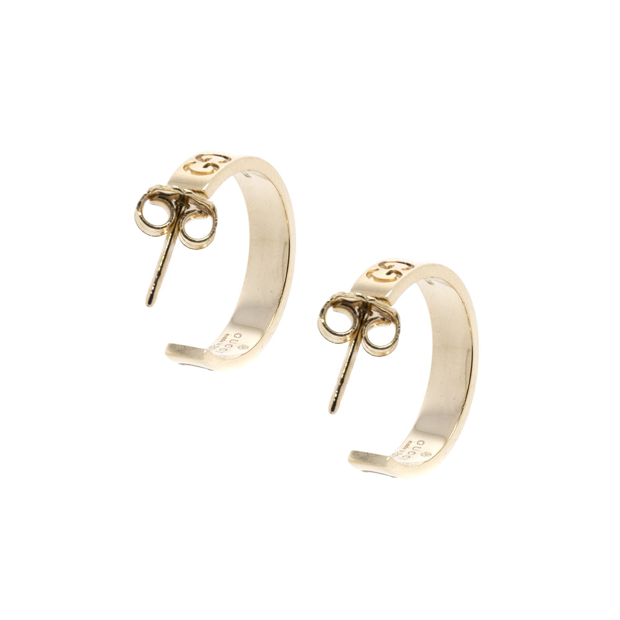 Gucci 18k Yellow Gold Icon Hoop Earrings
