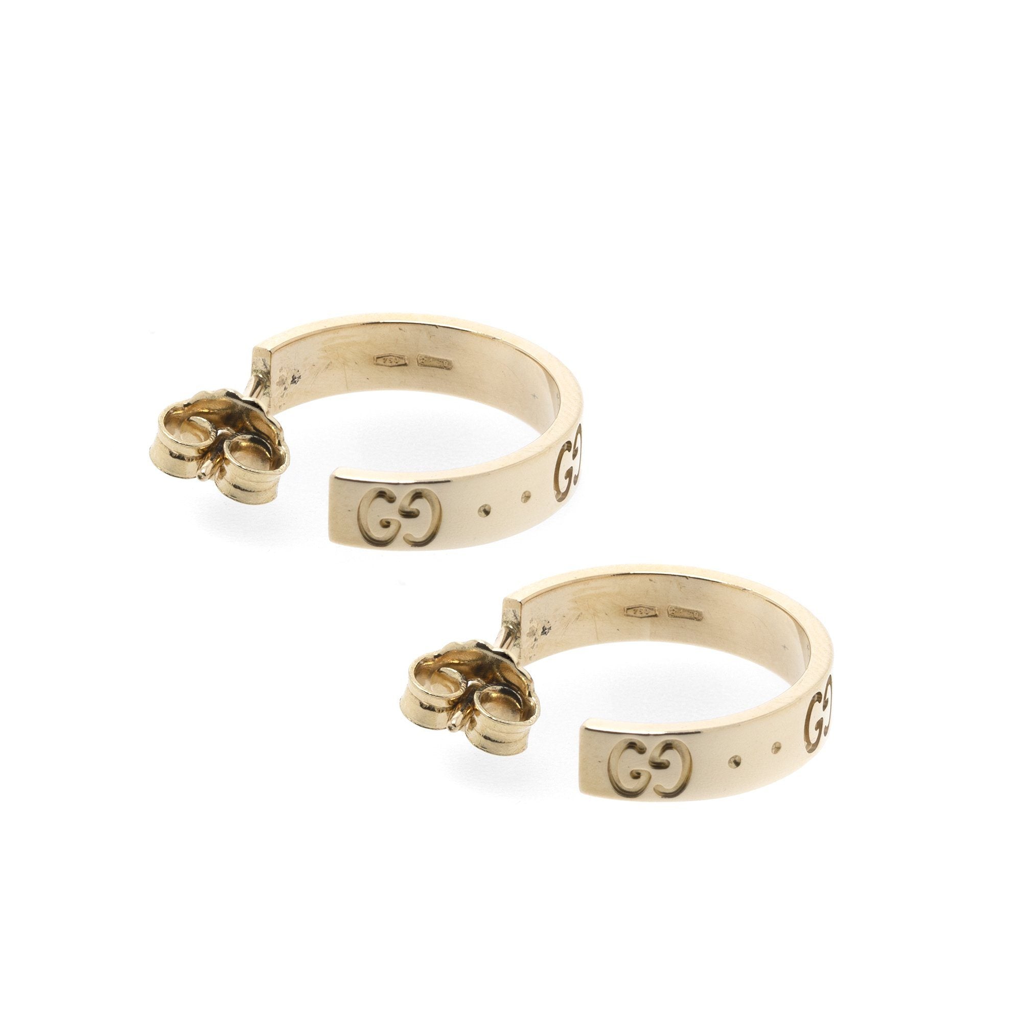 Gucci 18k Yellow Gold Icon Hoop Earrings