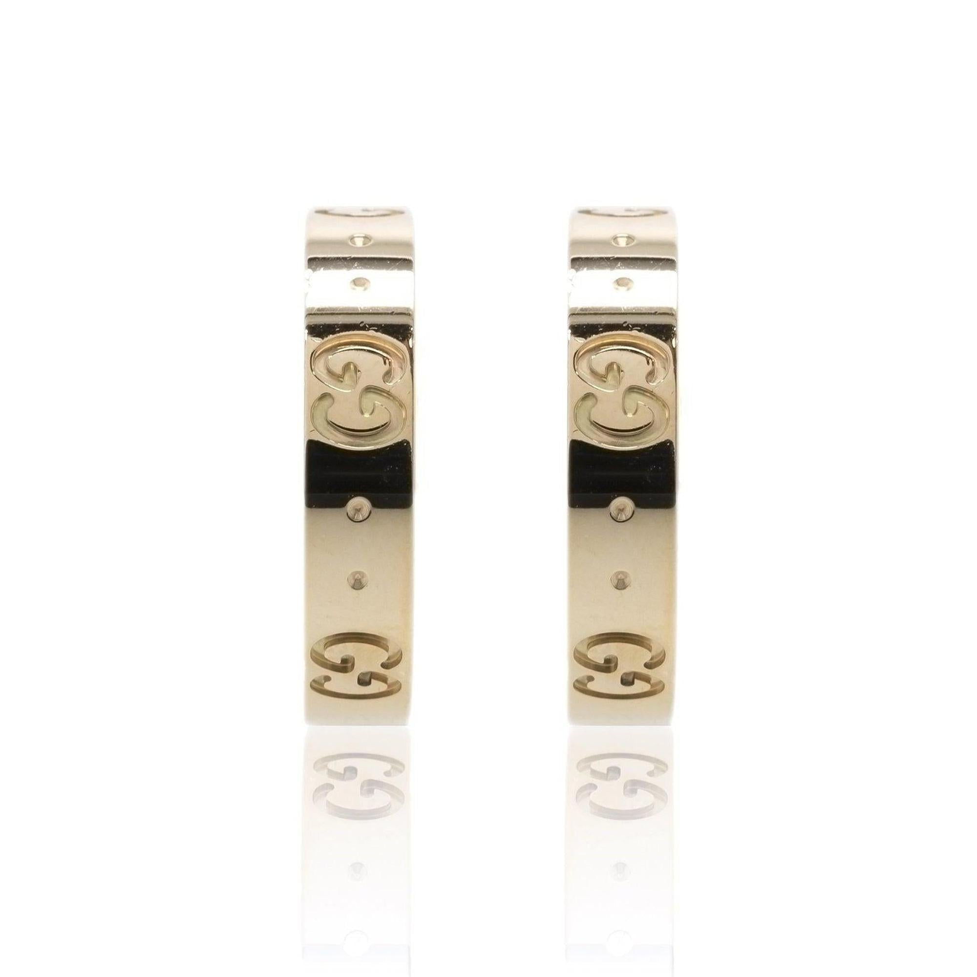 Gucci 18k Yellow Gold Icon Hoop Earrings