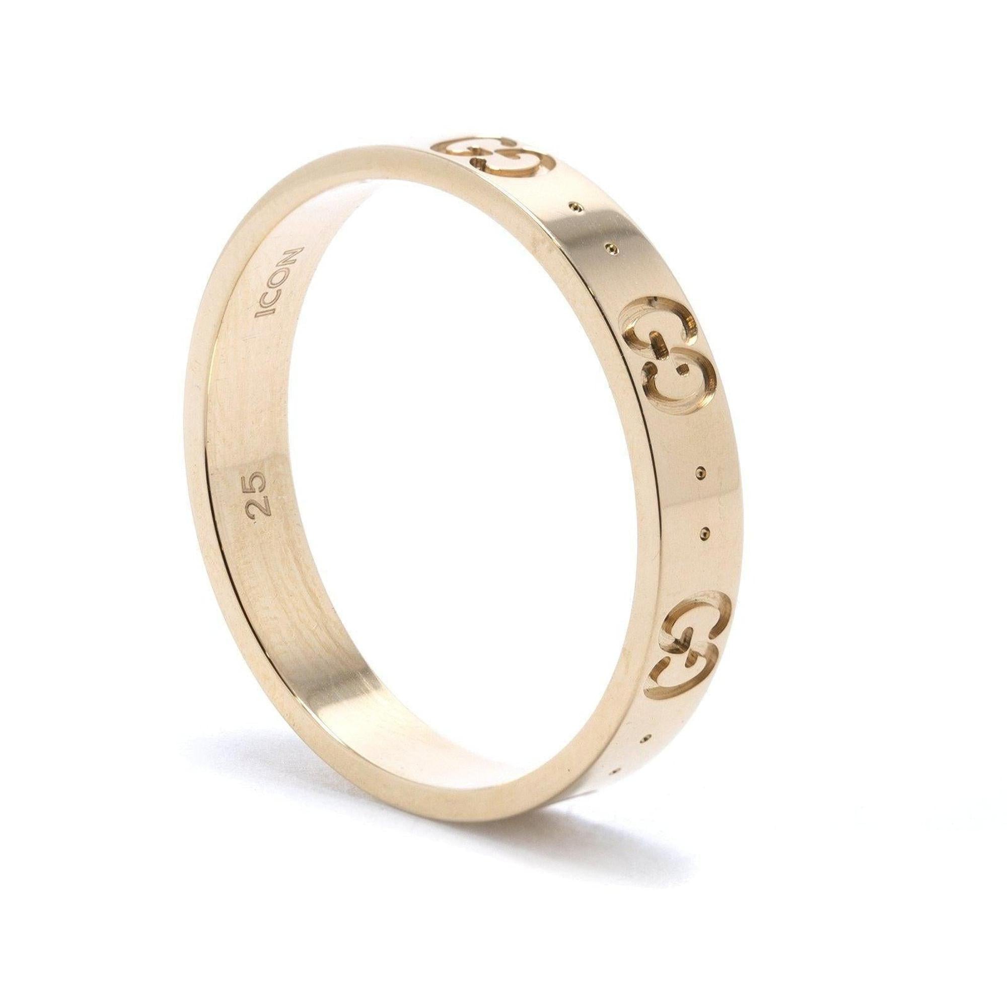 Gucci 18k Yellow Gold Icon Thin Band Ring