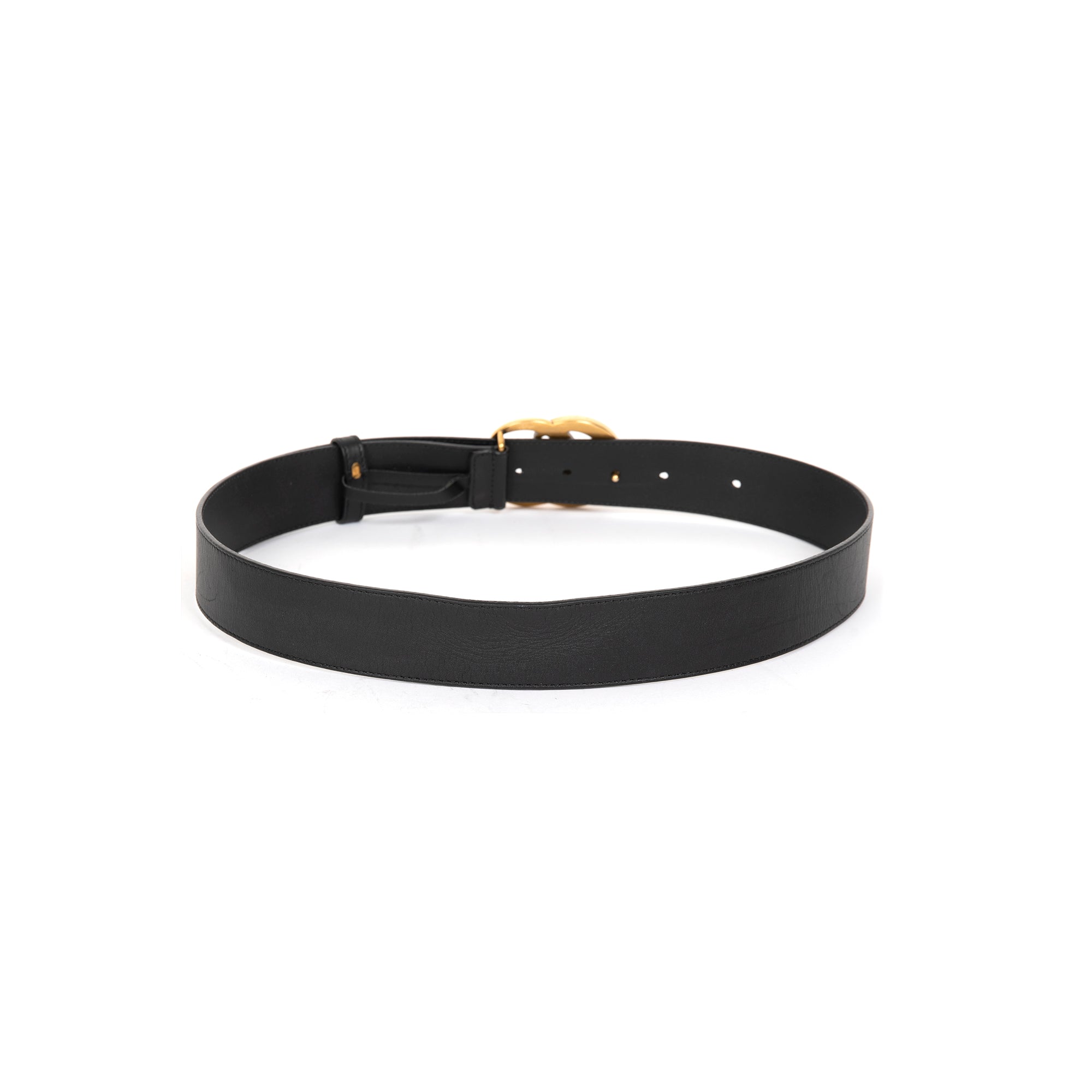Gucci 2015 Re-edition Wide Leather Belt with Double G Buckle