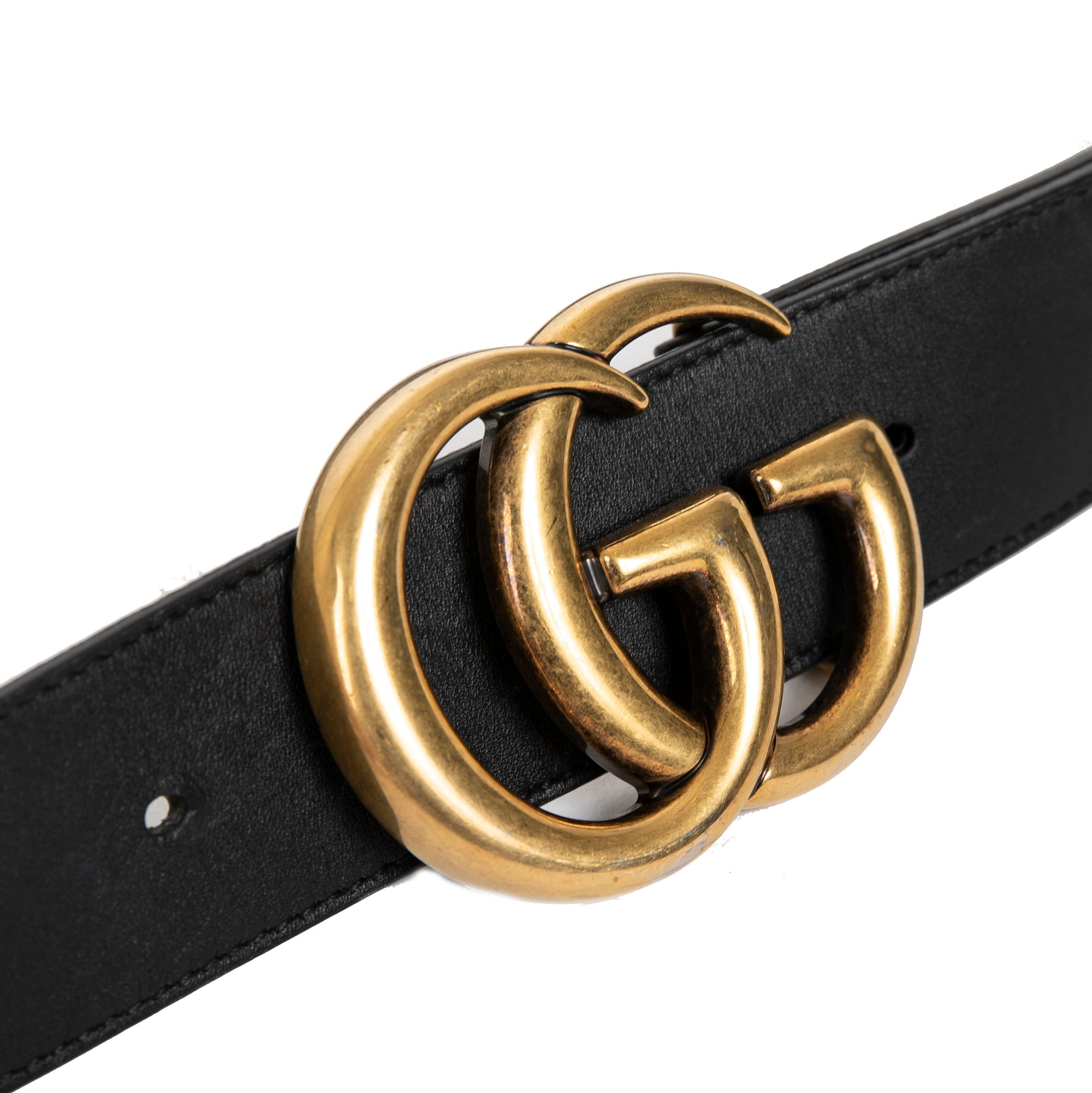 Gucci 2015 Re-edition Wide Leather Belt with Double G Buckle