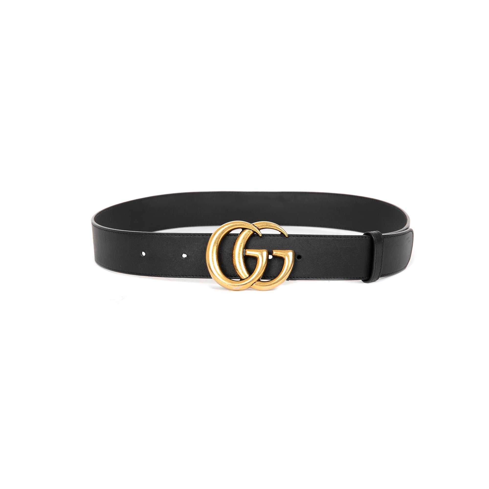 Gucci 2015 Re-edition Wide Leather Belt with Double G Buckle