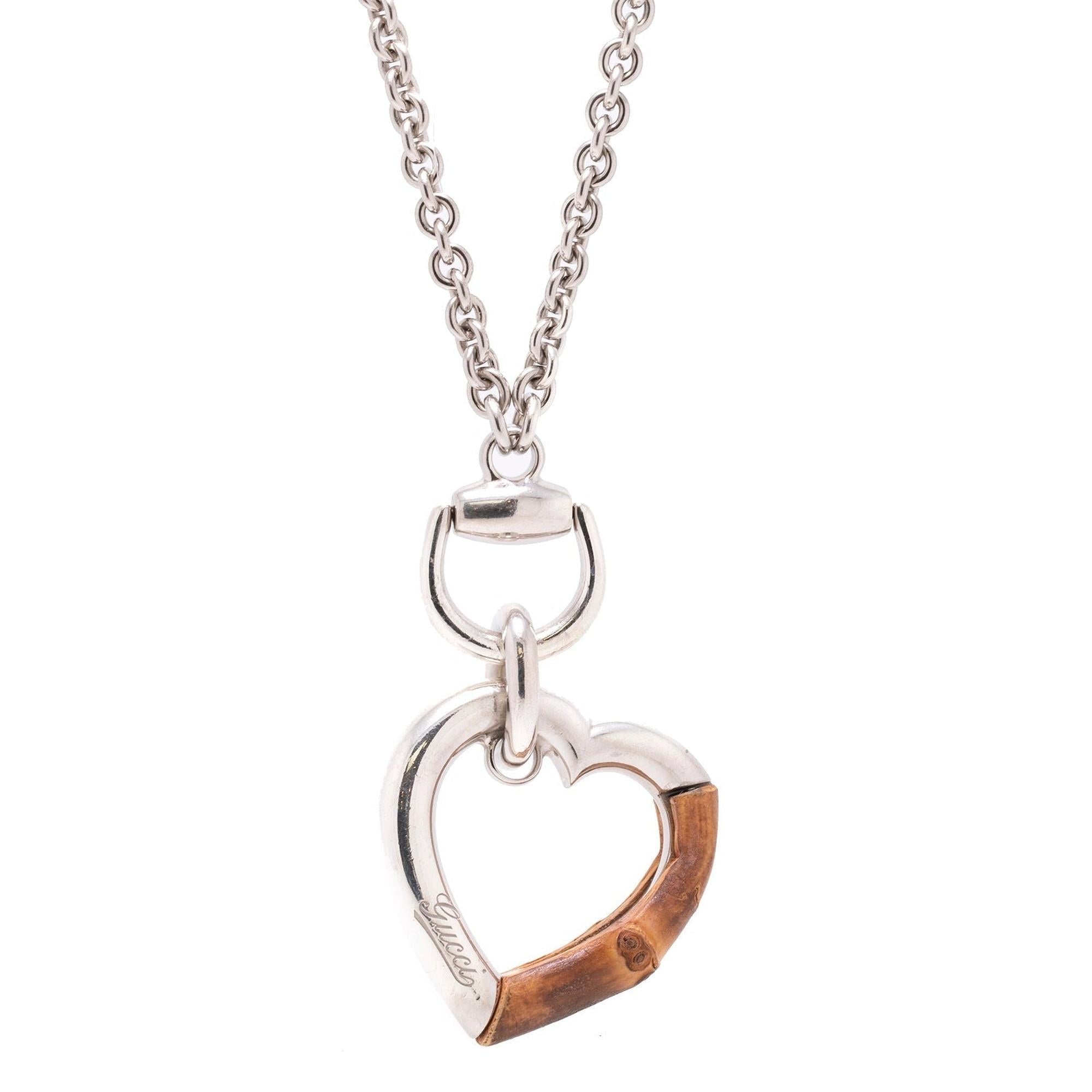 Gucci Bamboo Heart Pendant Necklace