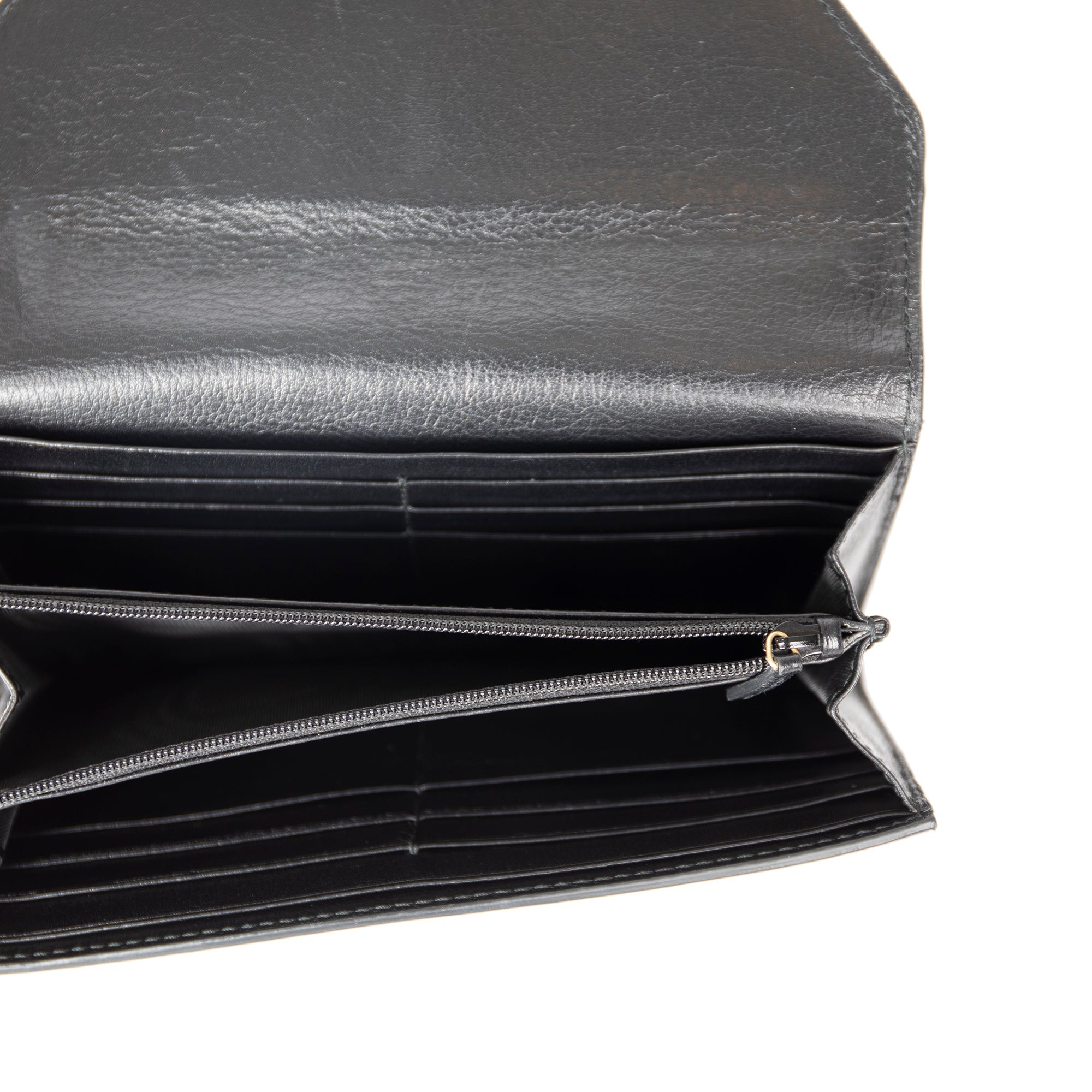 Gucci Black Calfskin Leather Flap Wallet