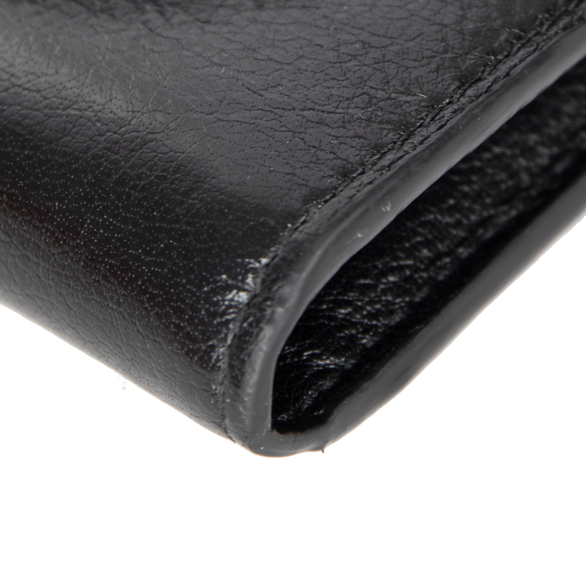 Gucci Black Calfskin Leather Flap Wallet