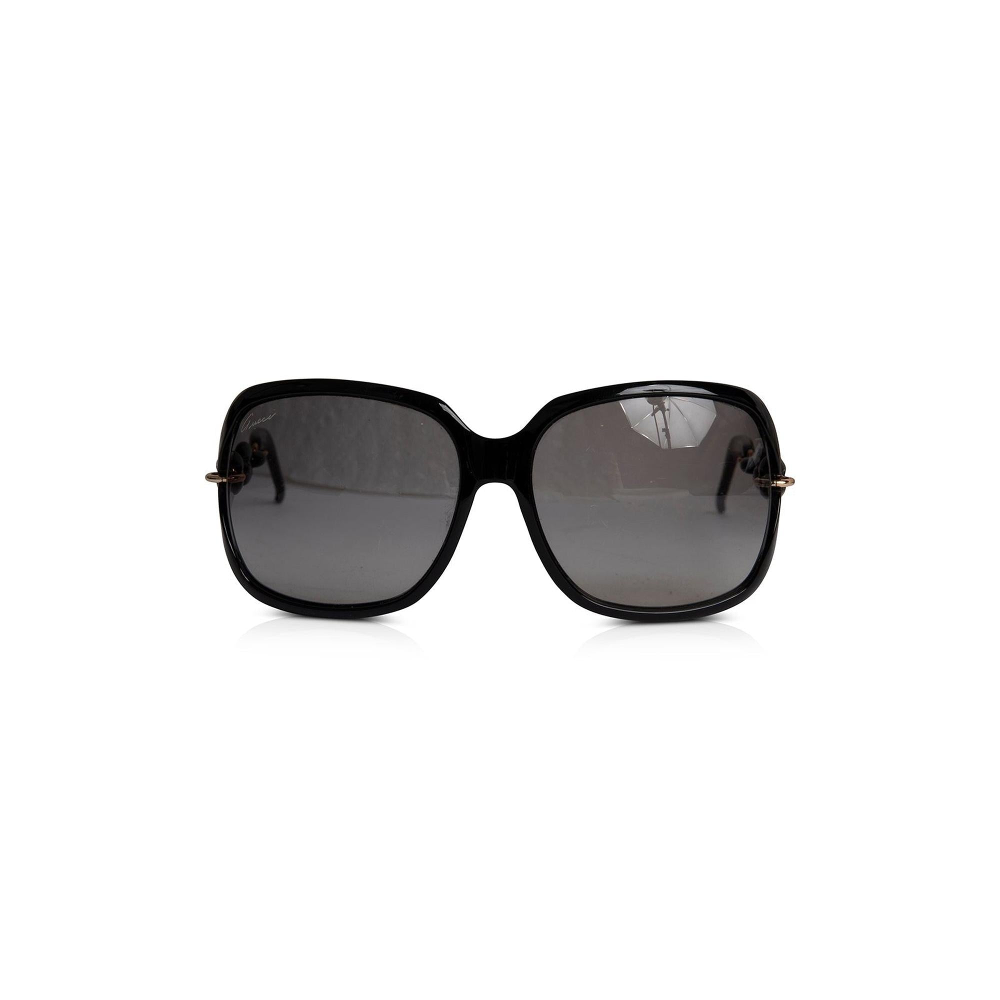 Gucci Black Chain-Link Oversized Sunglasses