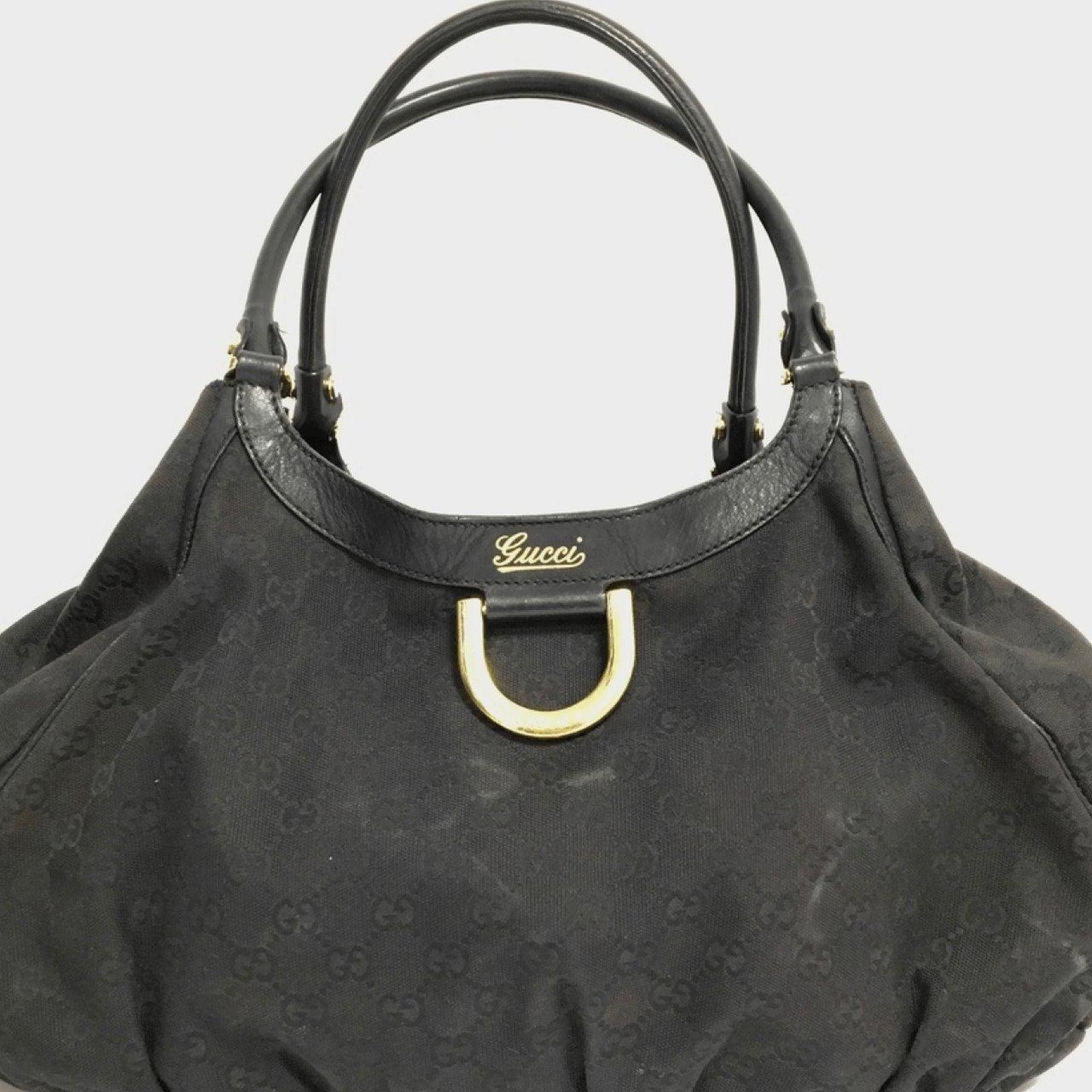 Gucci Black GG Canvas D Large Shoulder Bag