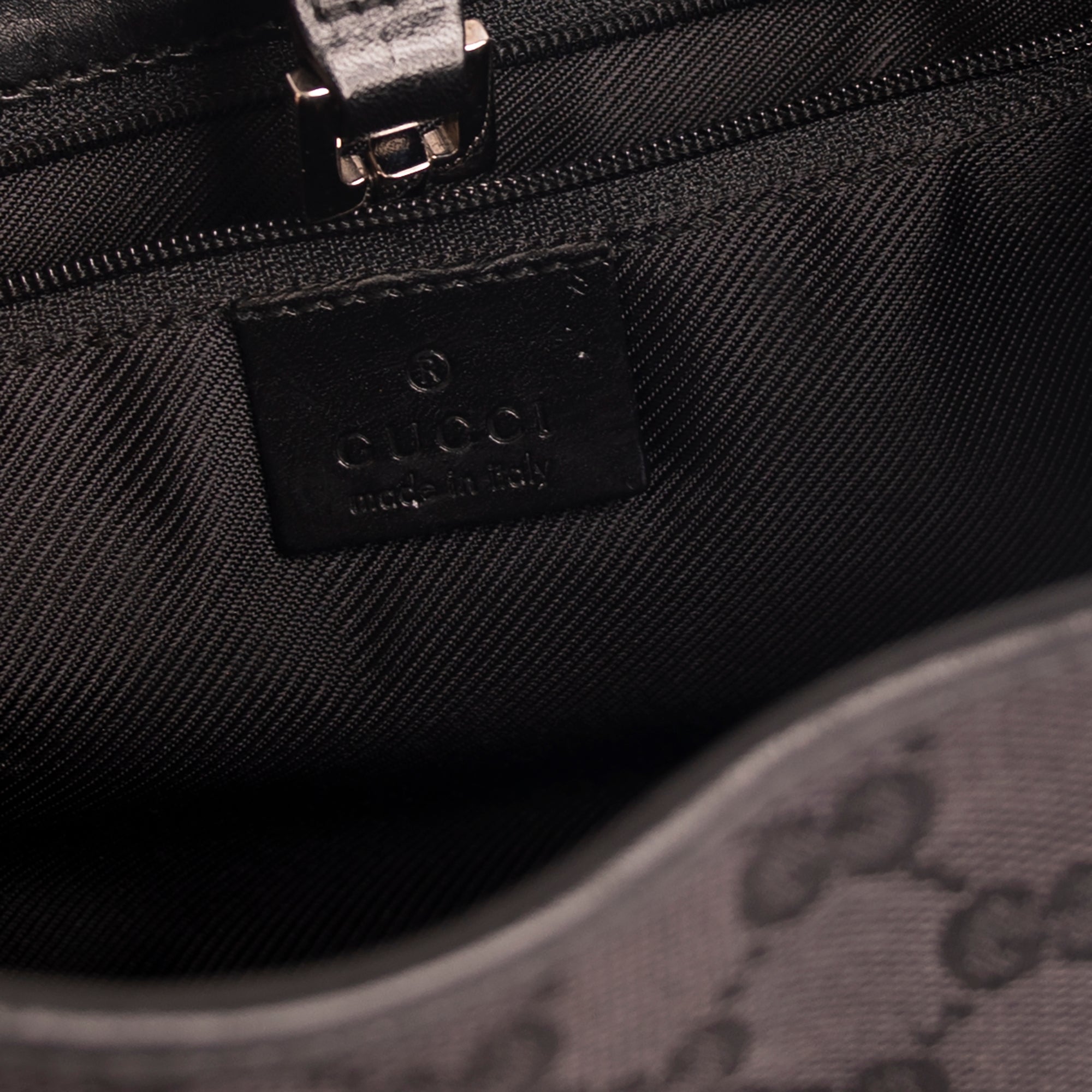 Gucci Black GG Canvas Jackie Bardot Bag