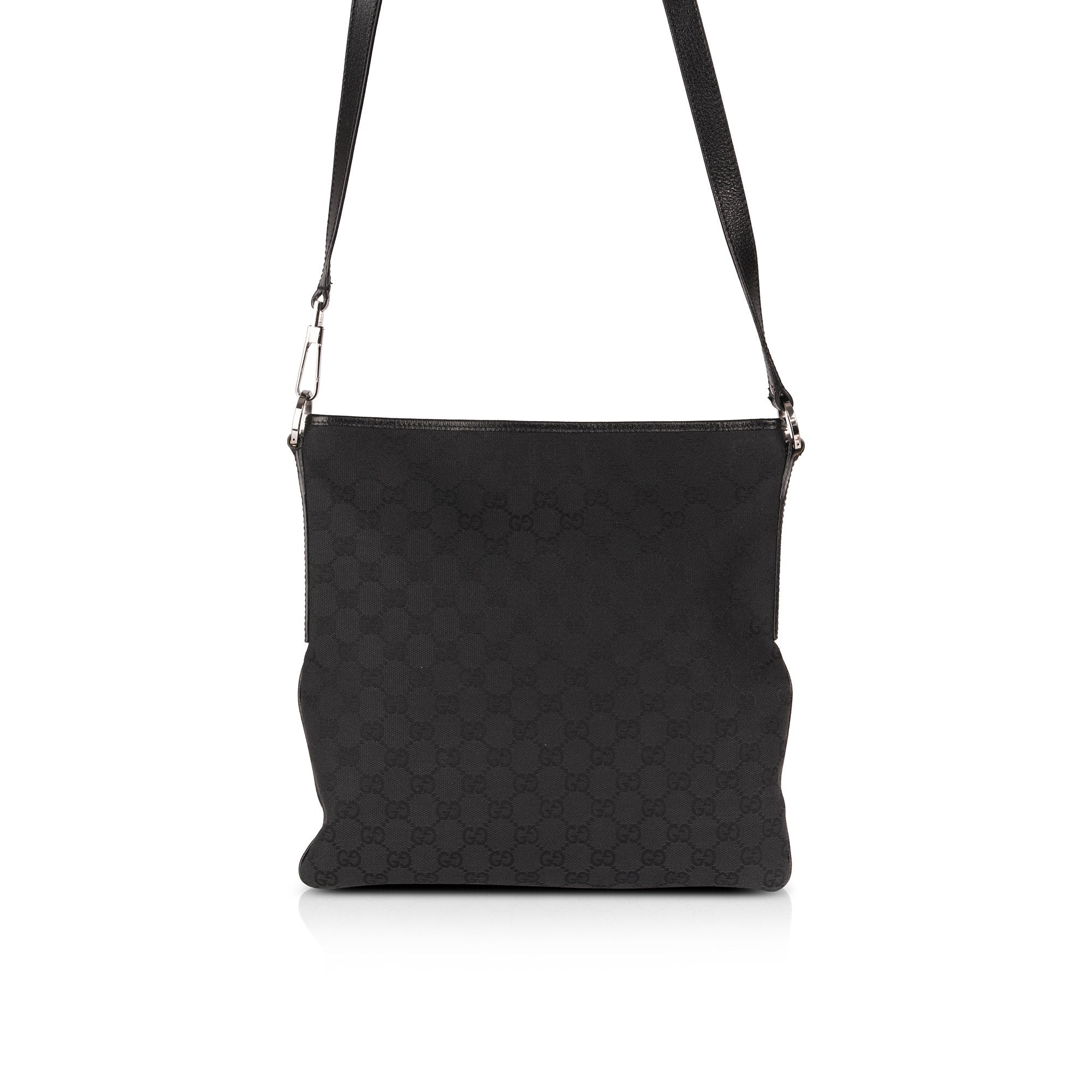 Gucci Black GG Canvas Messenger Bag