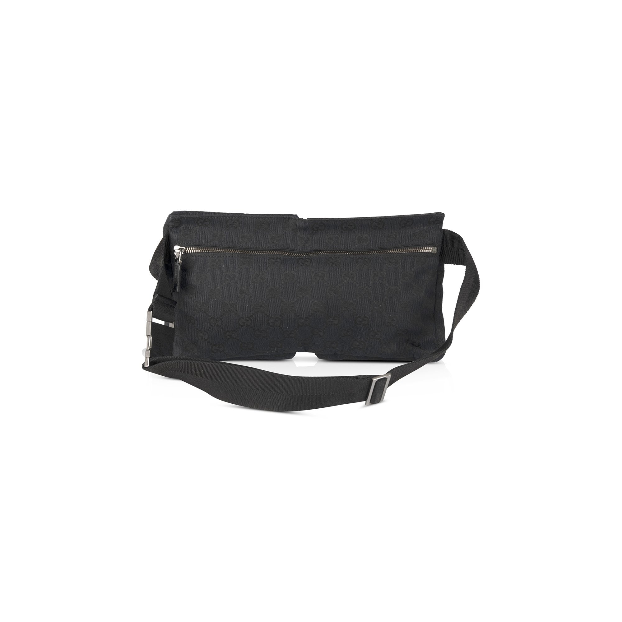Gucci Black GG Canvas Waist Bag