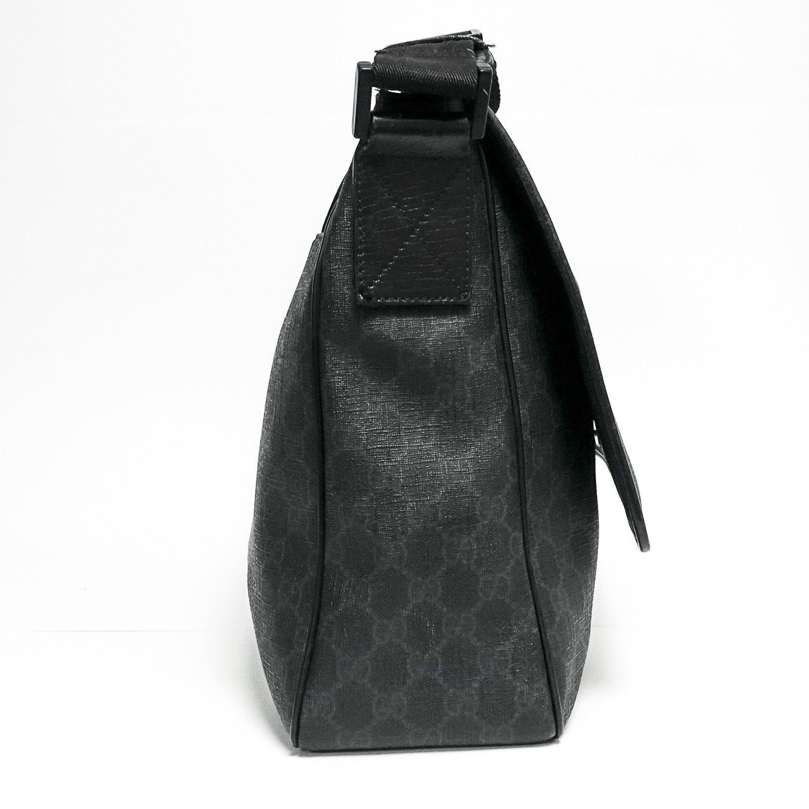 Gucci Black GG Coated Canvas Messenger Bag