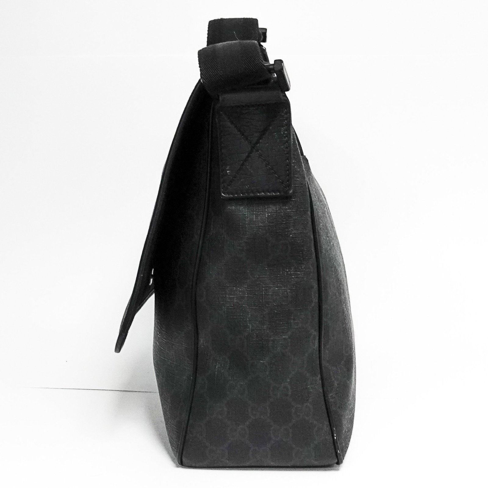 Gucci Black GG Coated Canvas Messenger Bag