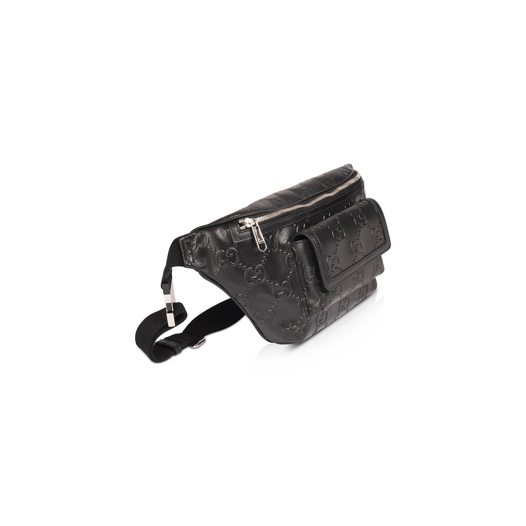 Gucci Black GG Embossed Belt Bag w/ Box