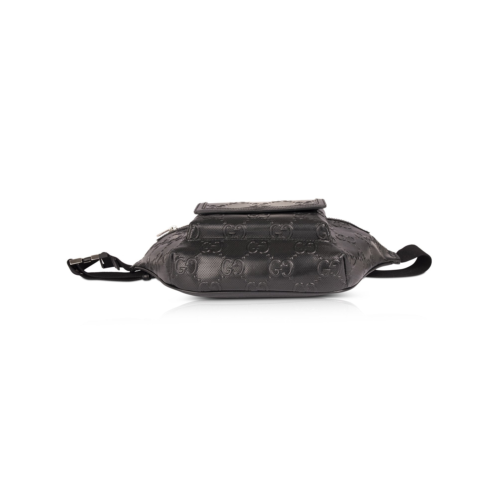 Gucci Black GG Embossed Belt Bag w/ Box