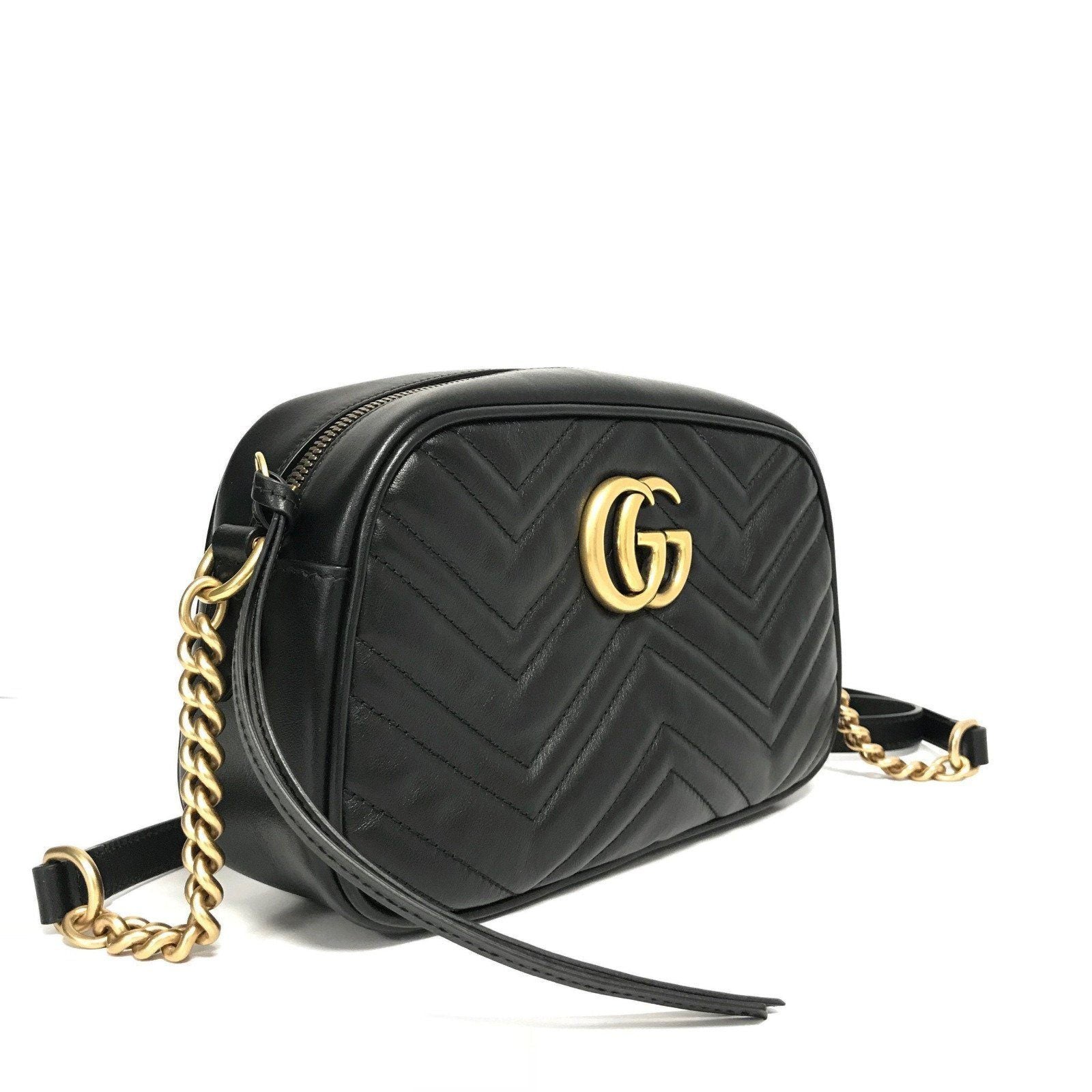 Gucci Black GG Marmont Small Matelasse Shoulder Bag