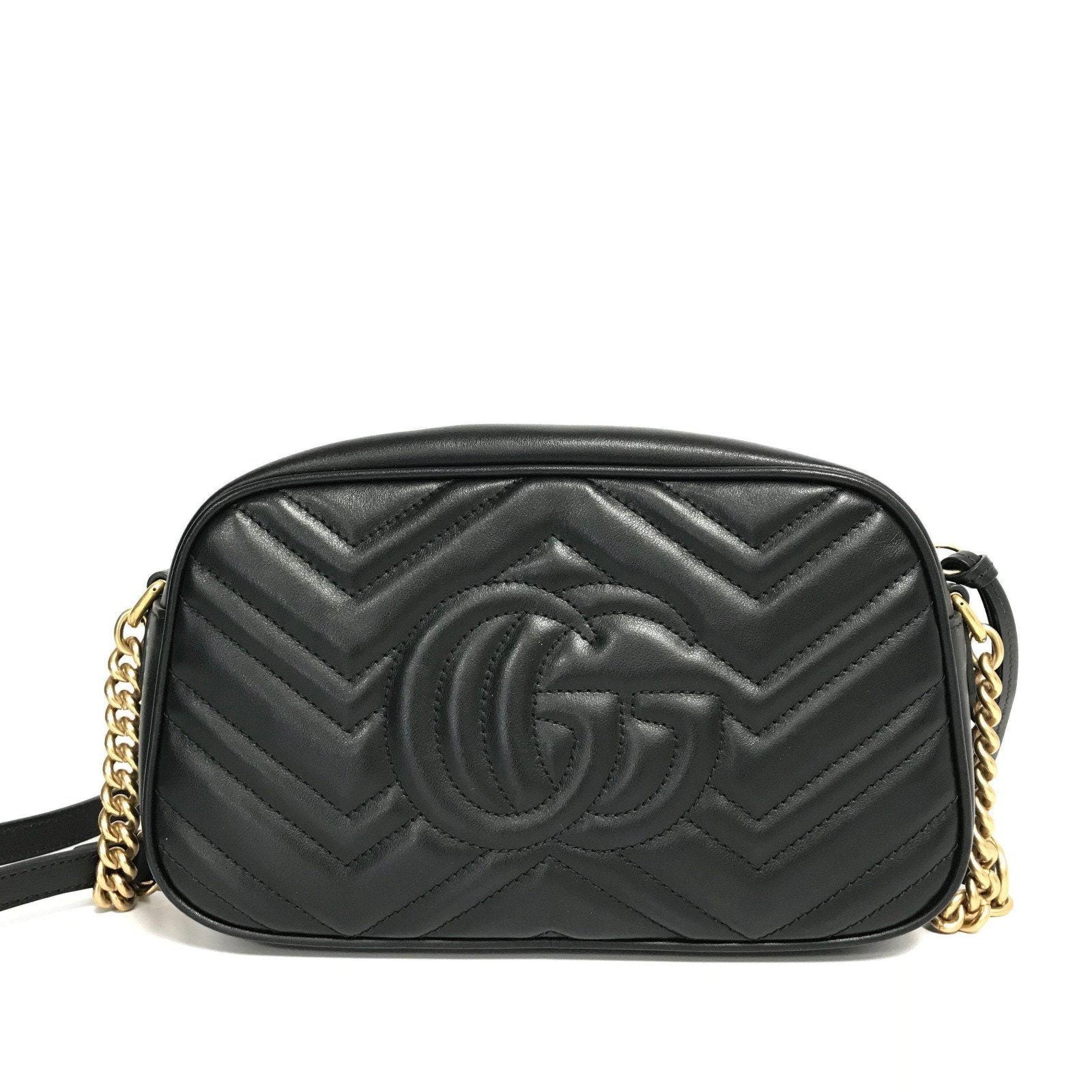 Gucci Black GG Marmont Small Matelasse Shoulder Bag