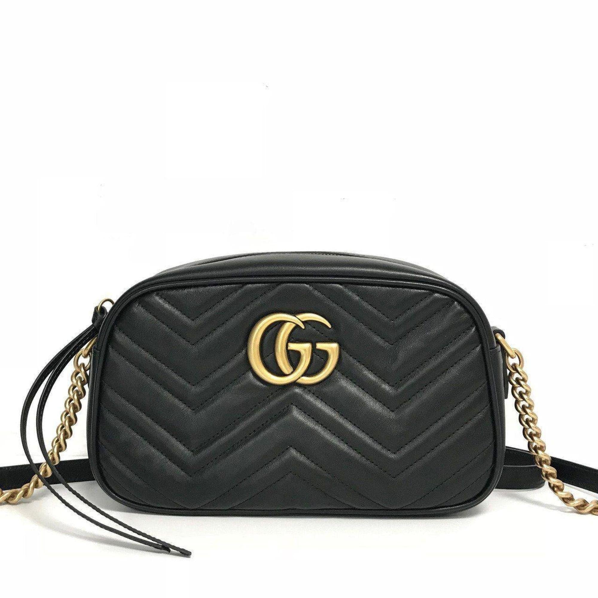 Gucci Black GG Marmont Small Matelasse Shoulder Bag