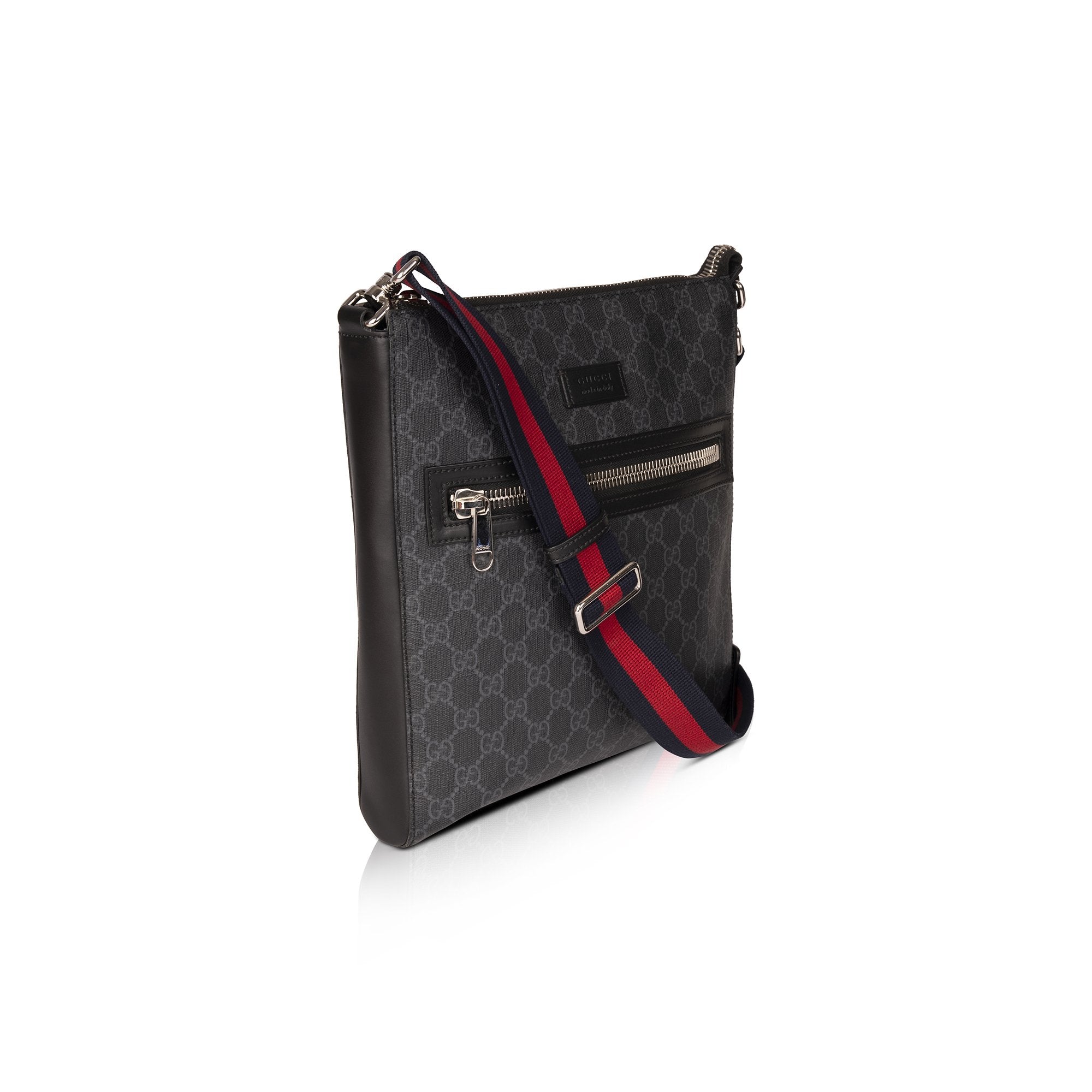 Gucci Black GG Supreme Messenger Bag