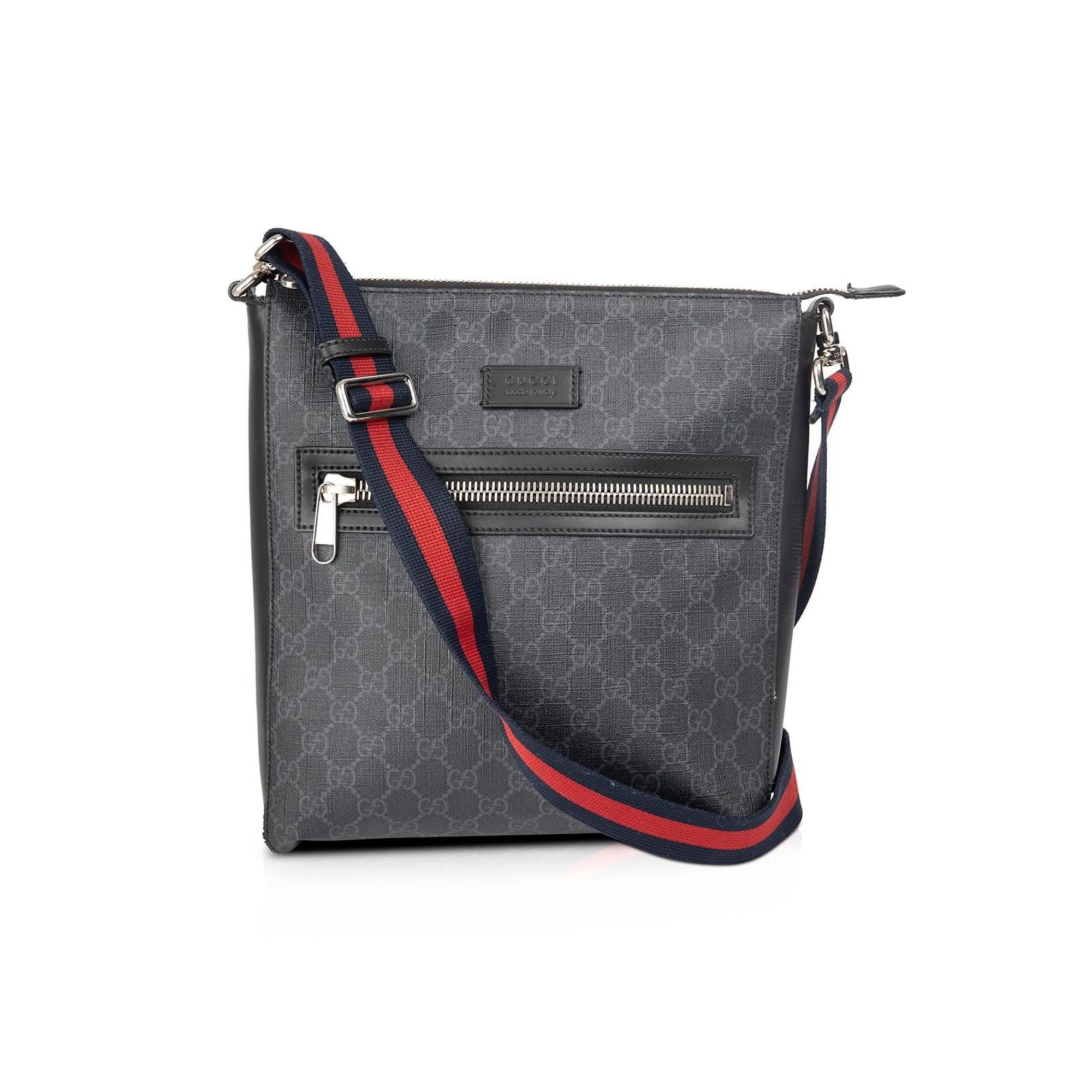 Gucci Black GG Supreme Messenger Bag