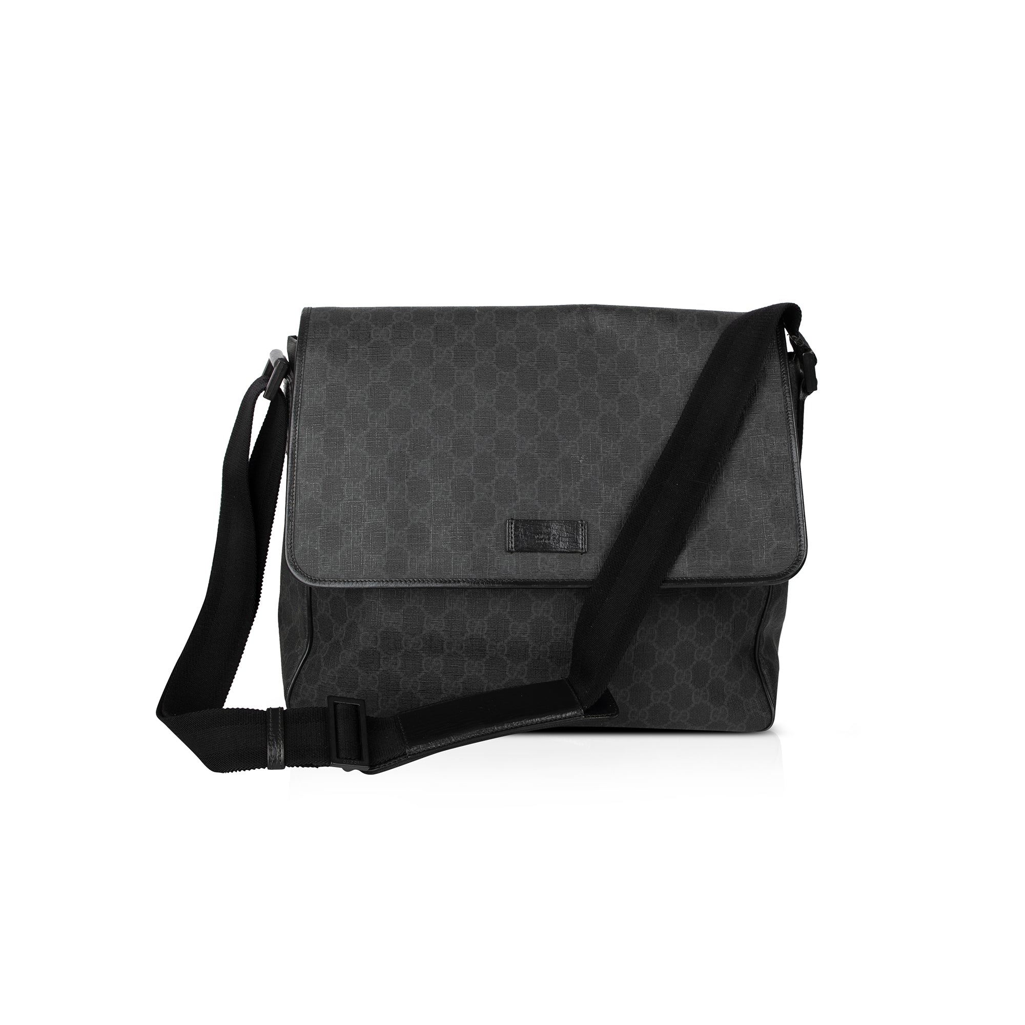 Gucci Black GG Supreme Messenger Bag
