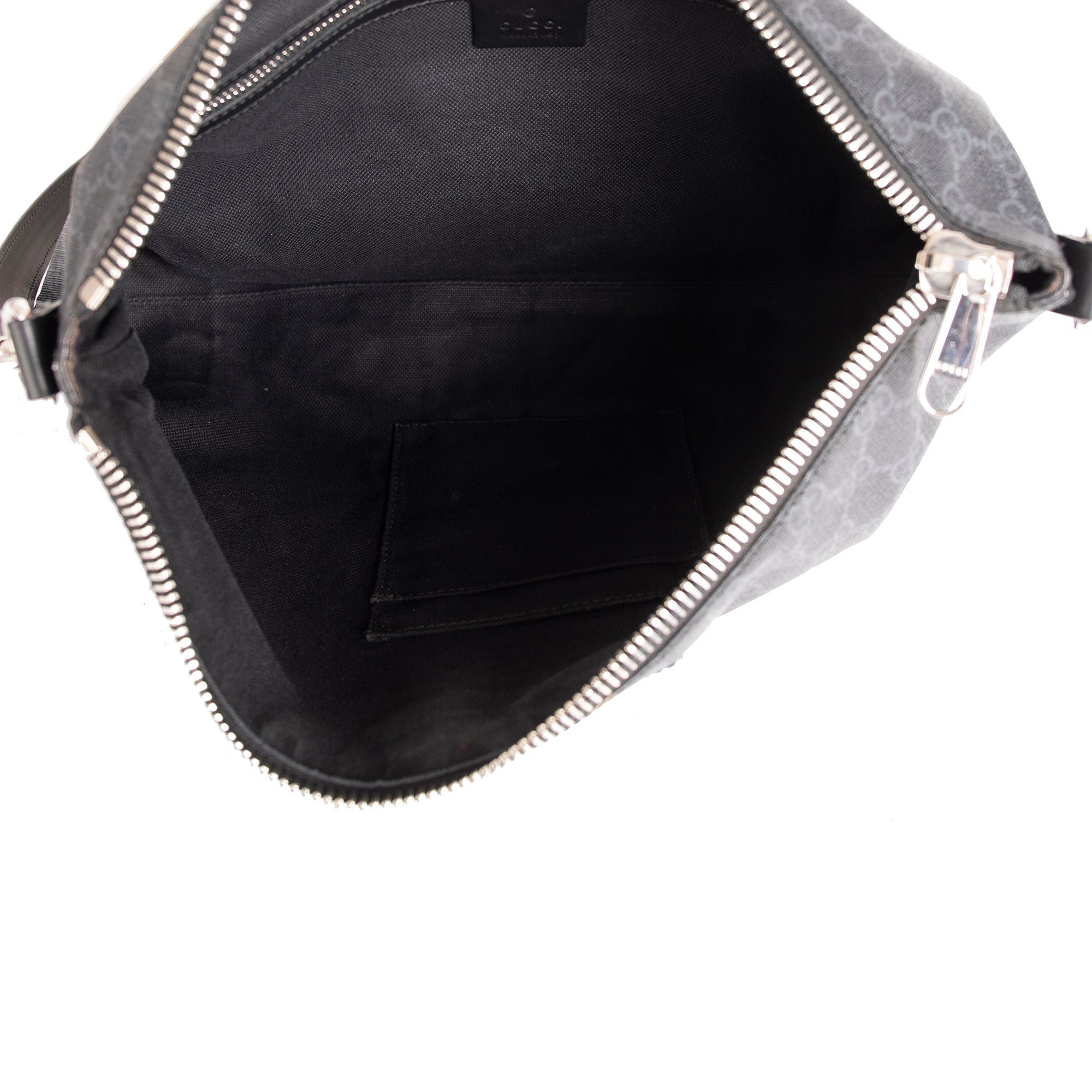 Gucci Black GG Supreme Web Messenger Bag