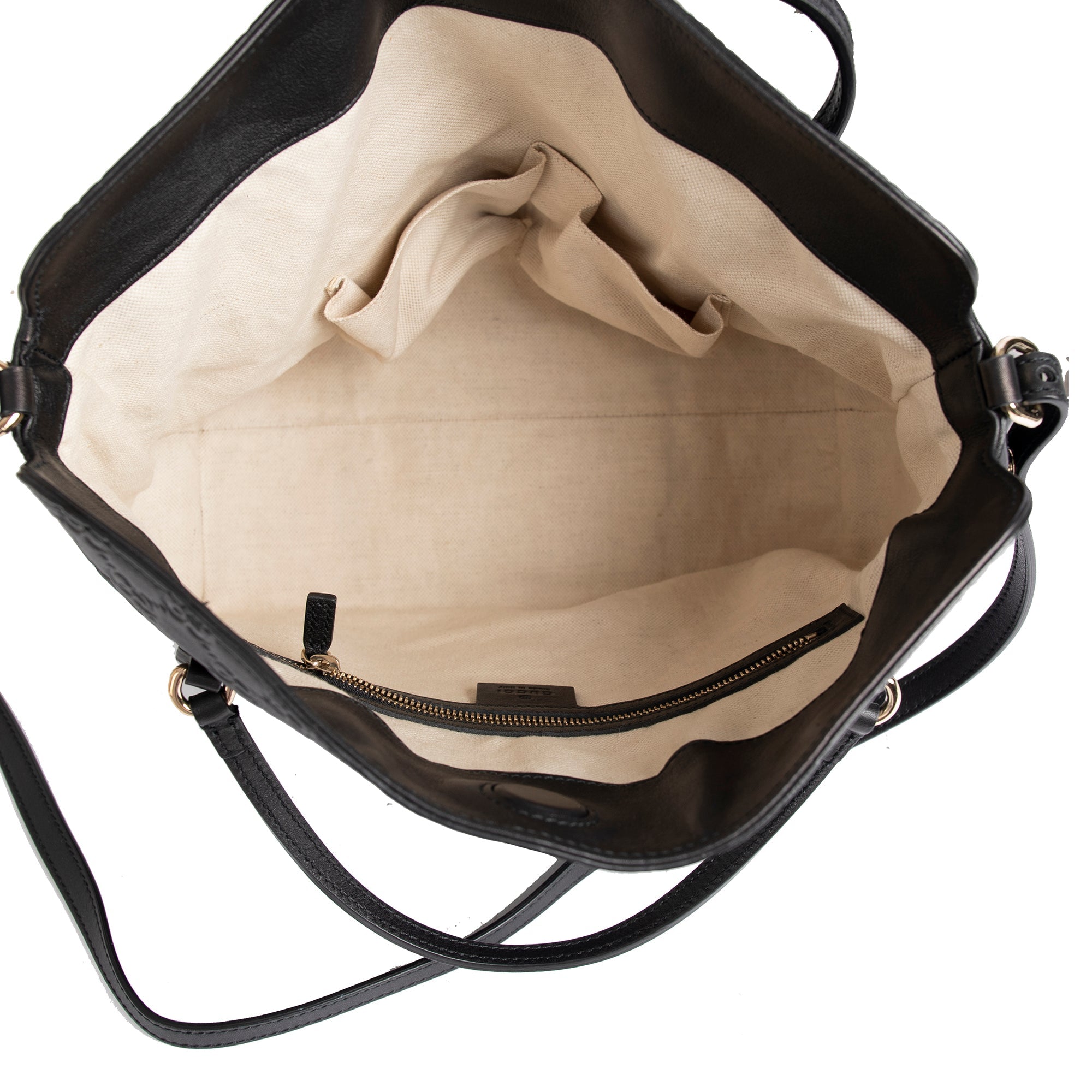 Gucci Black Guccissima Bree Convertible Top Handle Bag w/ Box