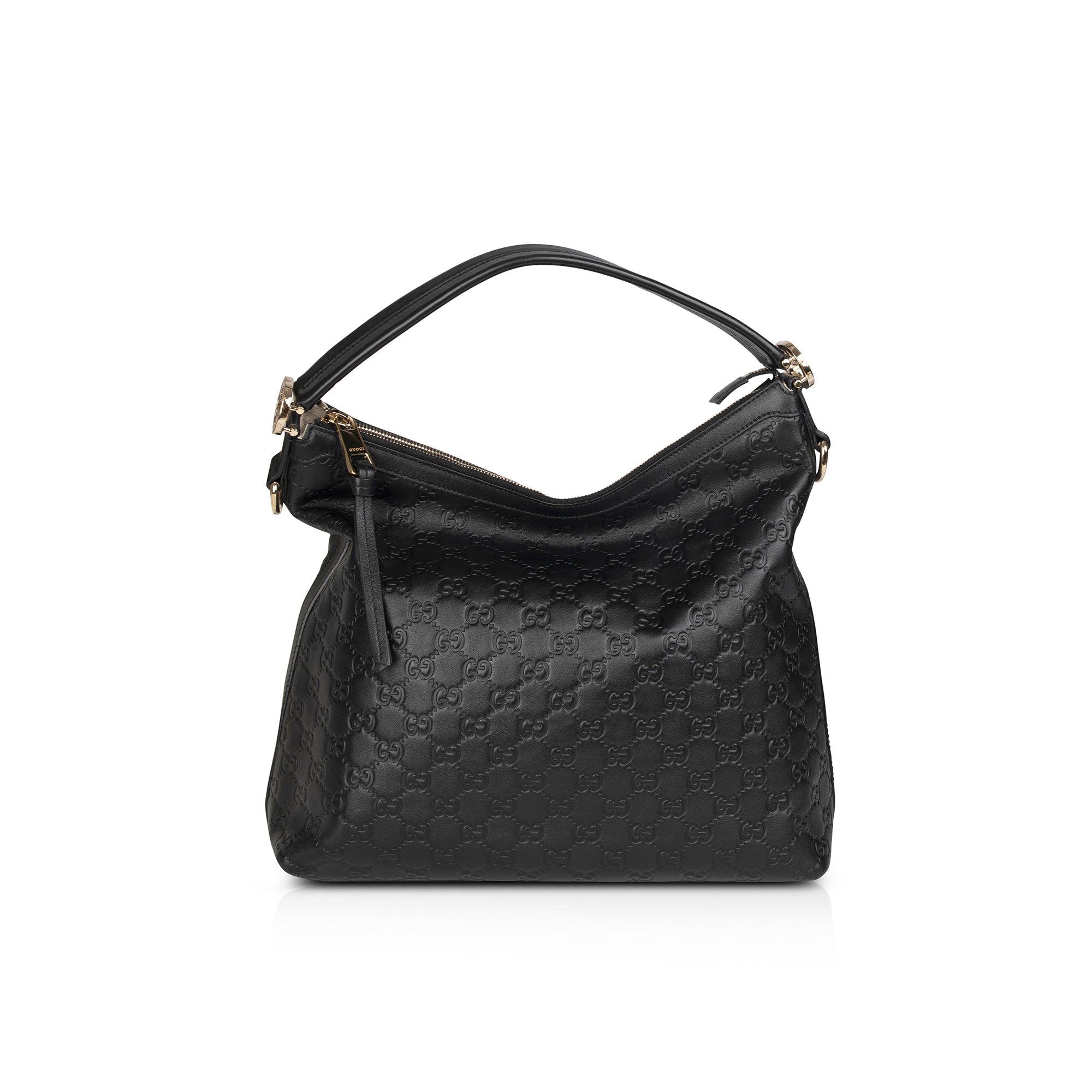 Gucci Black Guccissima Miss G Original Hobo Bag