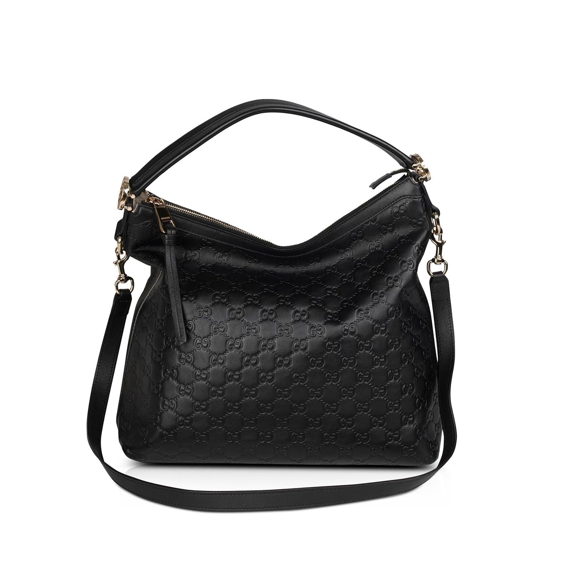 Gucci Black Guccissima Miss G Original Hobo Bag