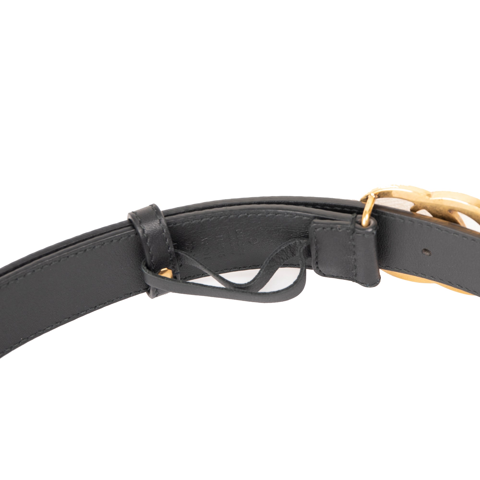 Gucci Black Leather Belt with Double G Buckle
