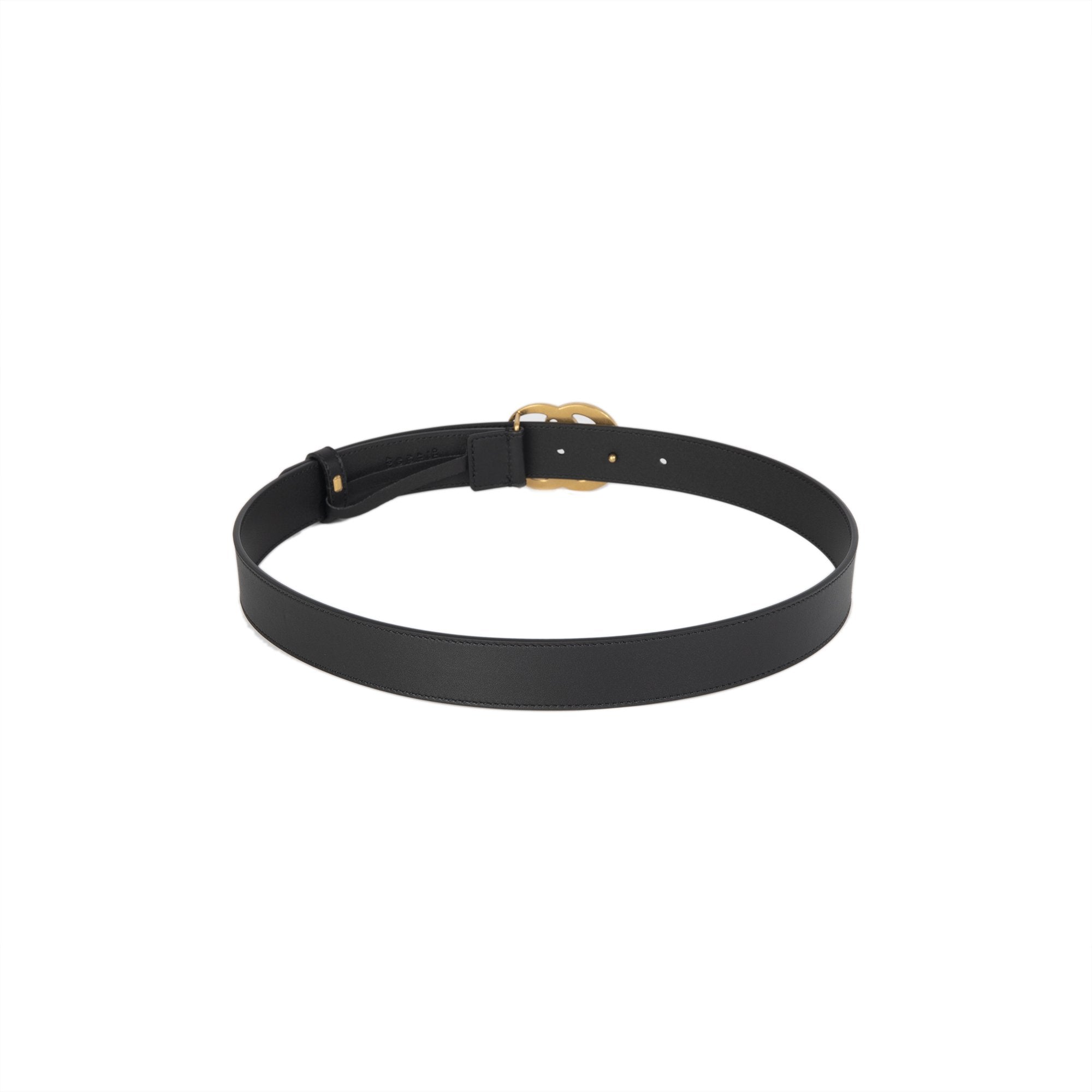 Gucci Black Leather Belt with Double G Buckle