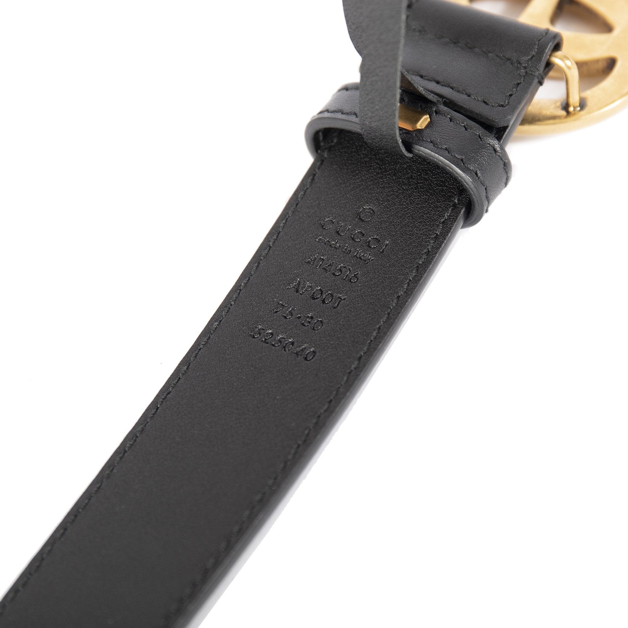 Gucci Black Leather Belt with Double G Buckle