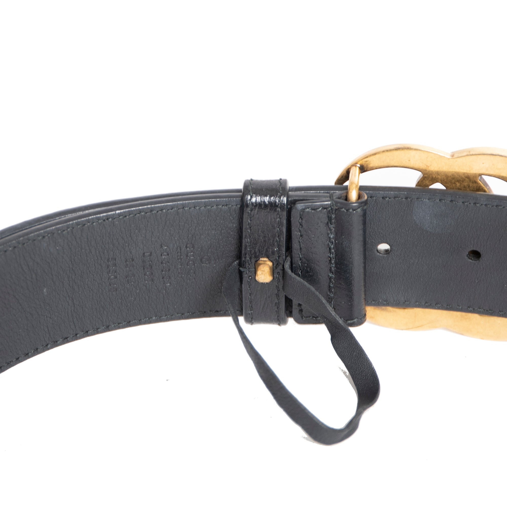 Gucci Black Leather Belt with Double G Buckle