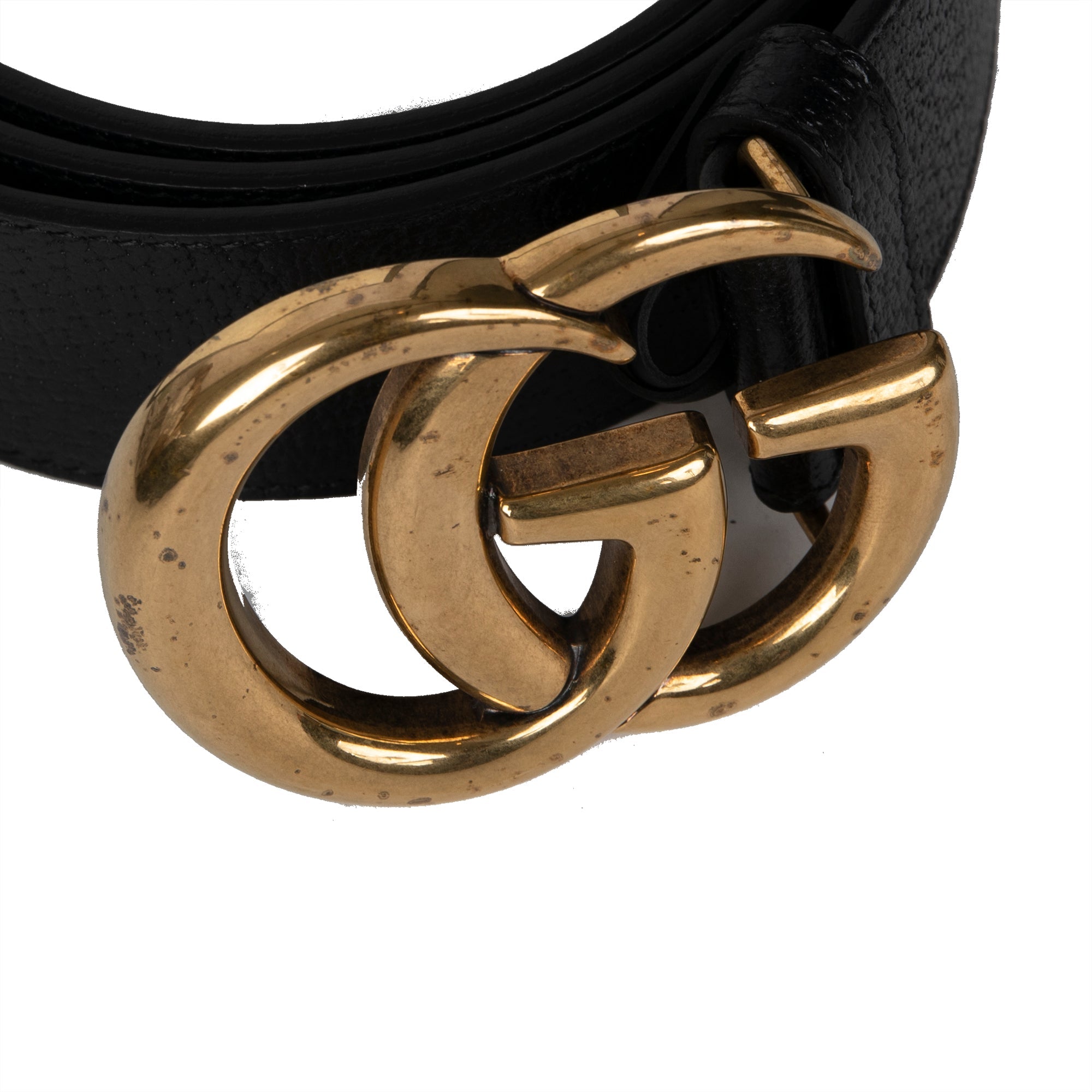 Gucci Black Leather Belt with Double G Buckle w/ Box