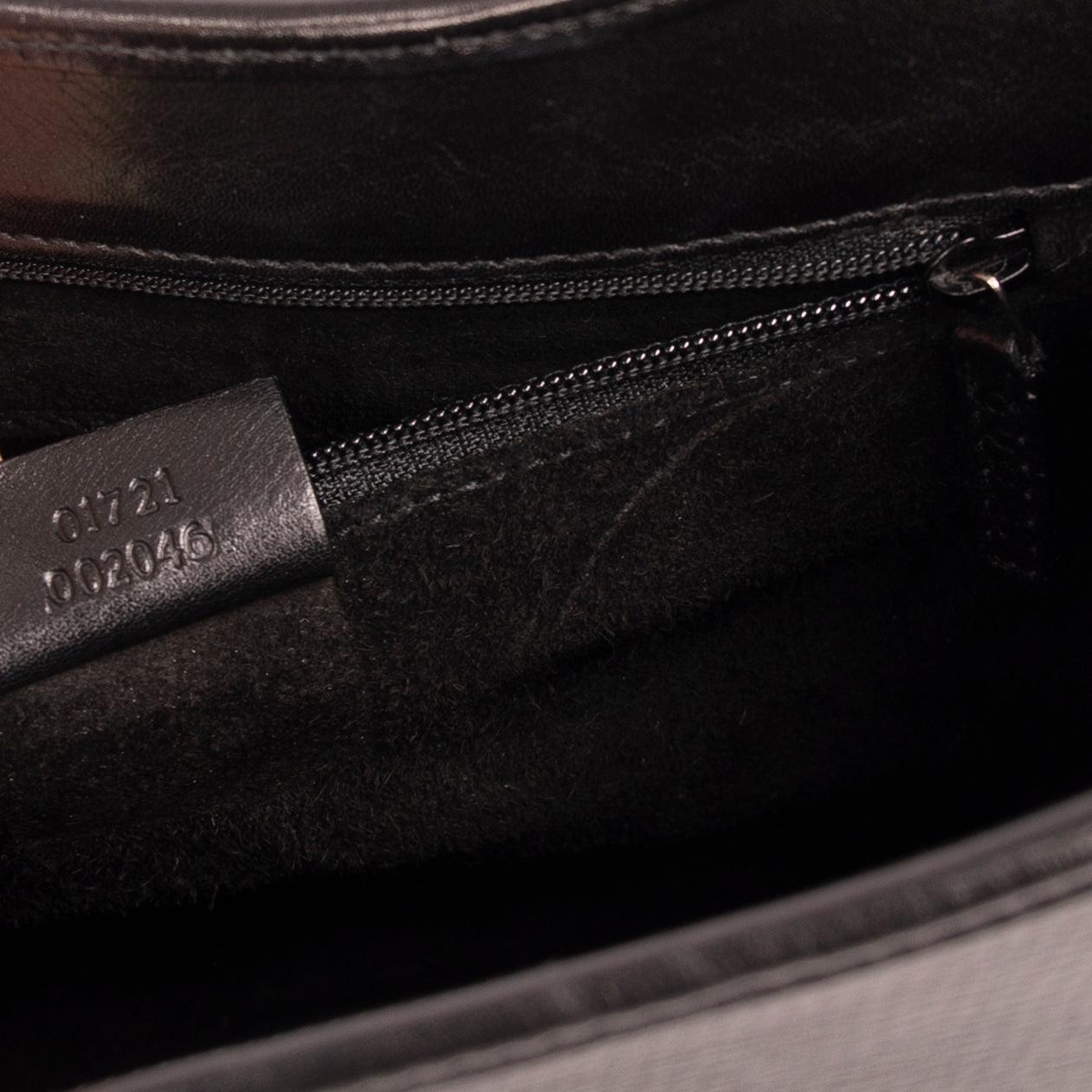 Gucci Black Leather Jackie Bardot Bag