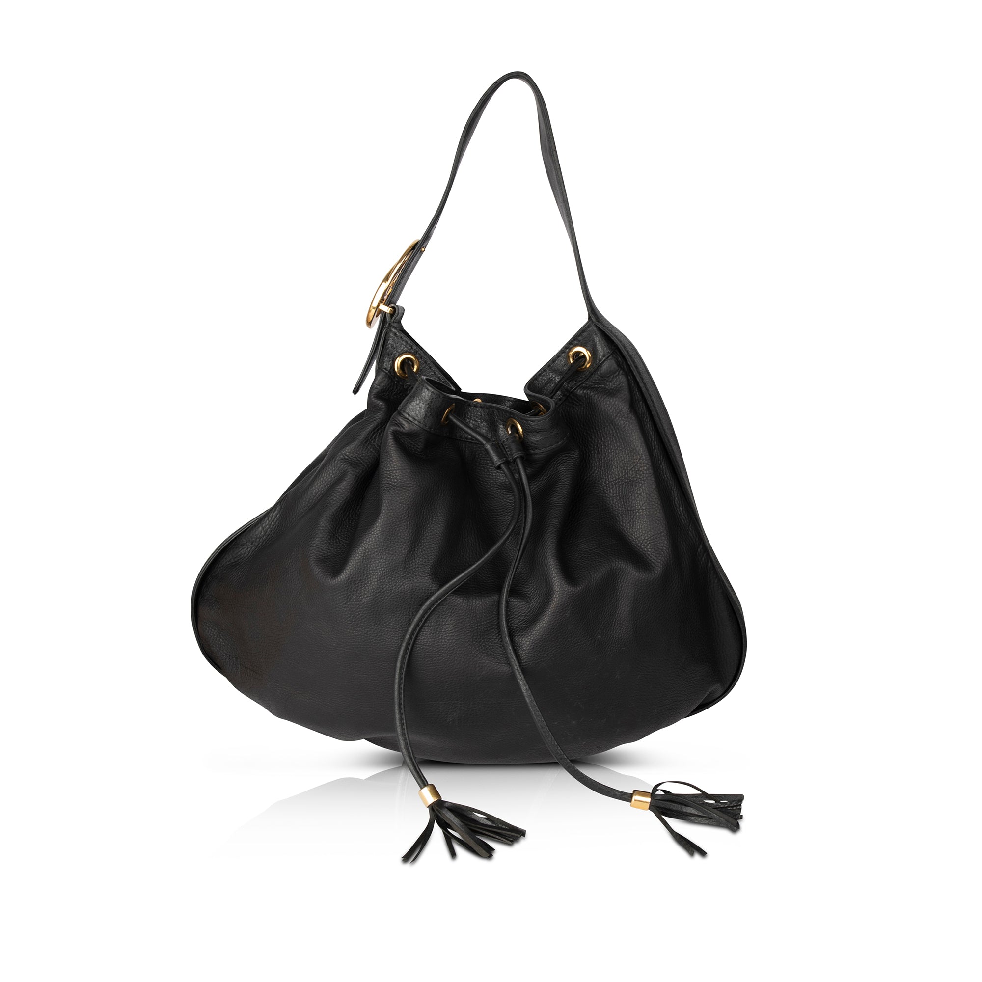 Gucci Black Leather Medium Icon Hobo Bag