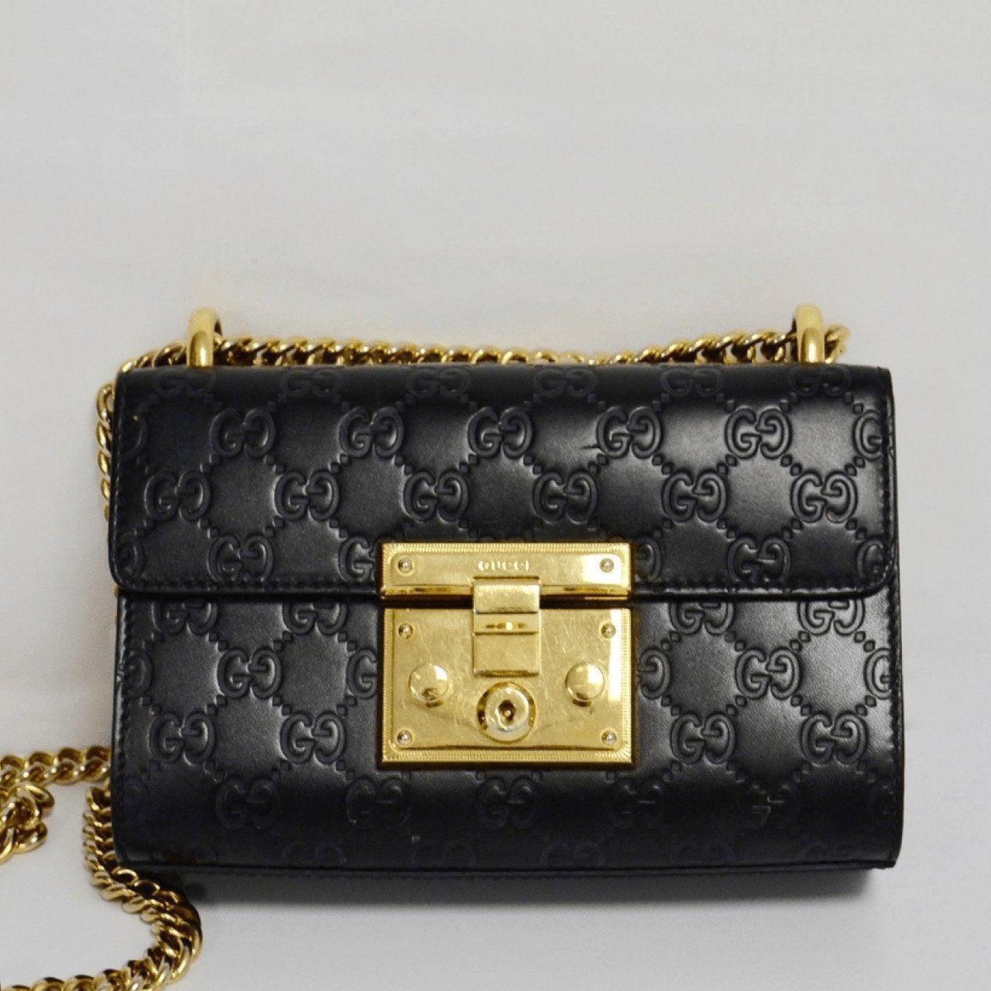 Gucci Black Padlock Signature Shoulder Bag
