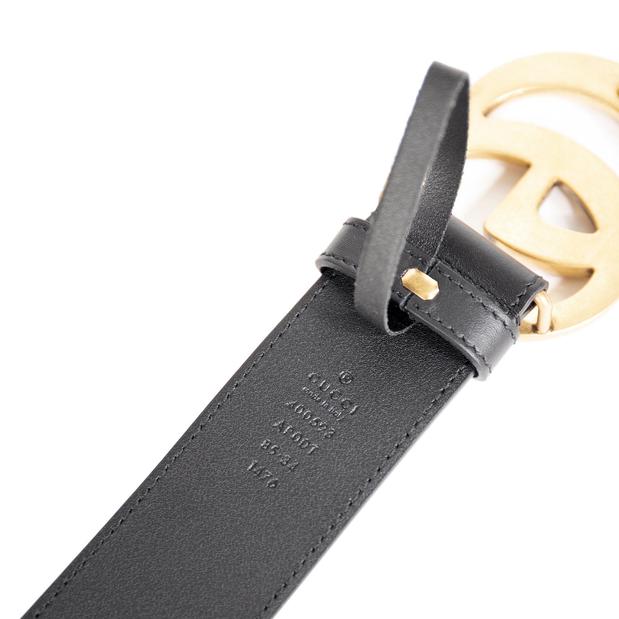 Gucci Black Wide Leather Belt with Double G Buckle