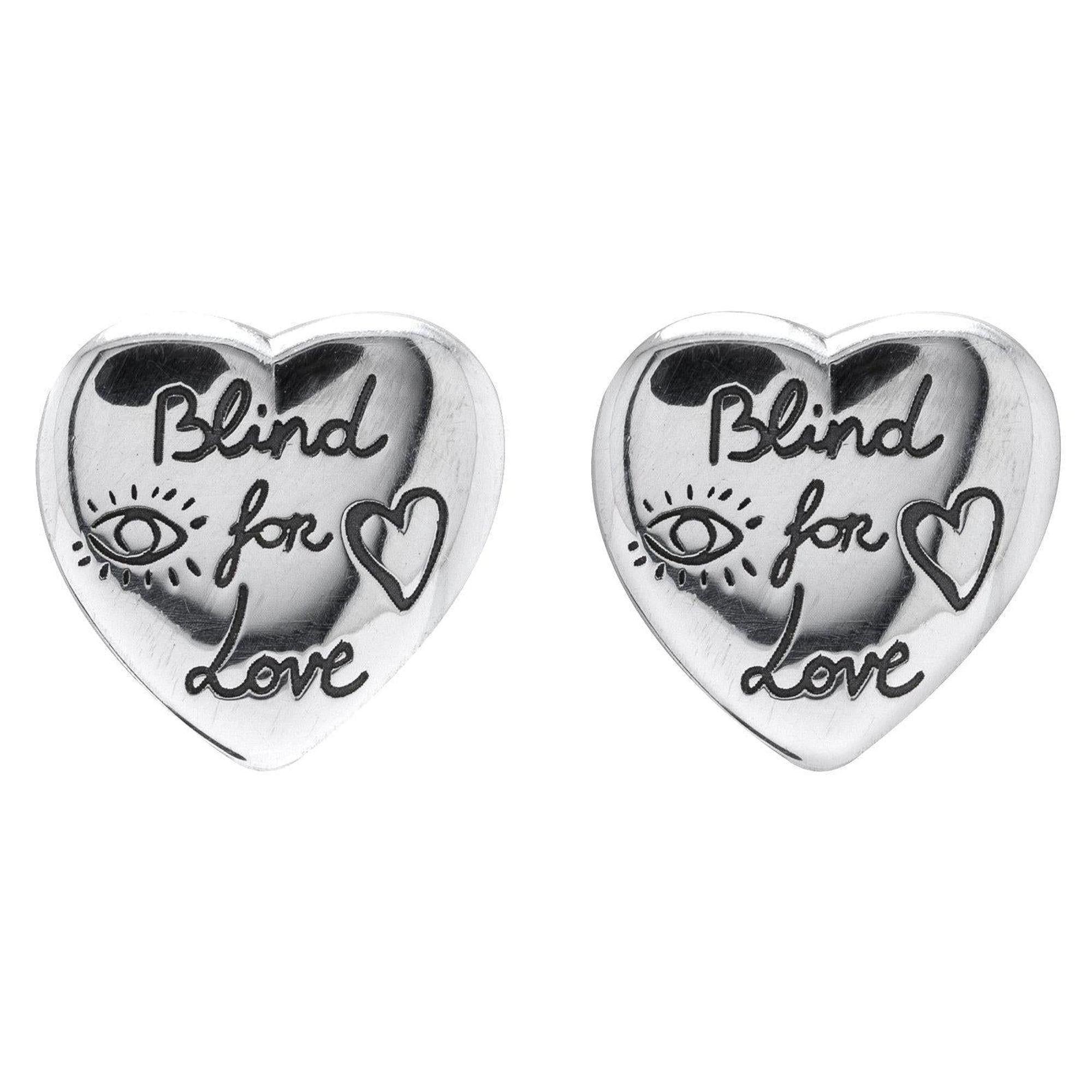 Gucci "Blind for Love" Heart Stud Earrings