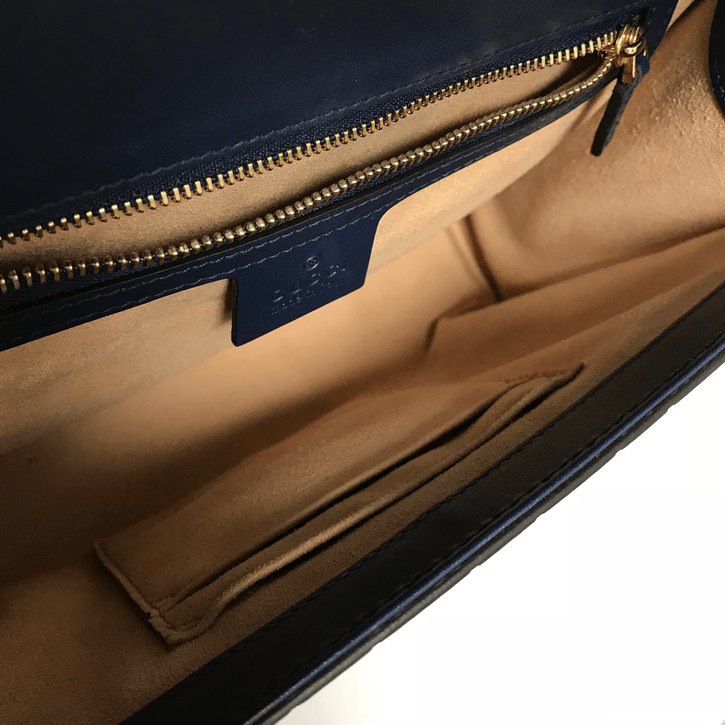 Gucci Blue Medium Padlock Signature Shoulder Bag