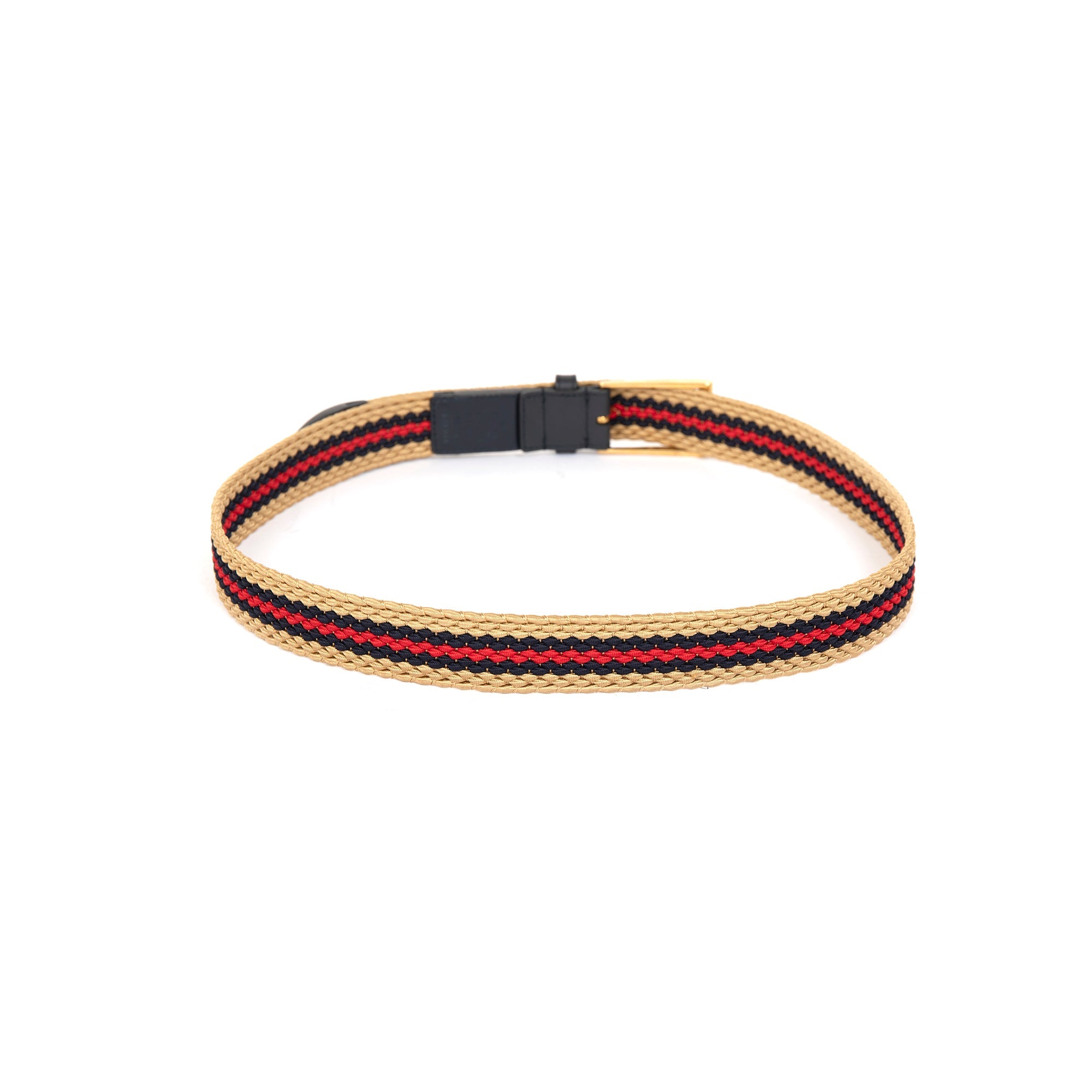 Gucci Braided Web Belt with Square Buckle