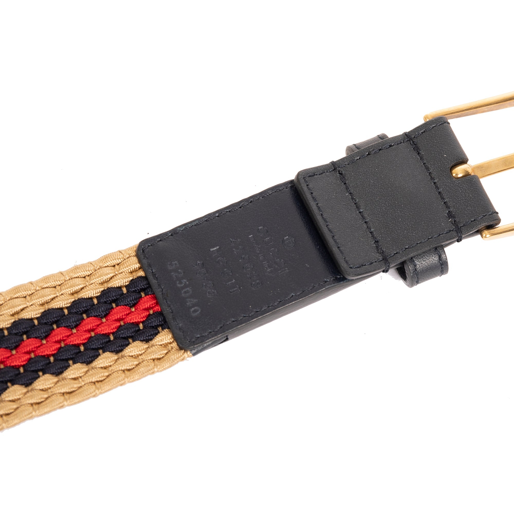 Gucci Braided Web Belt with Square Buckle